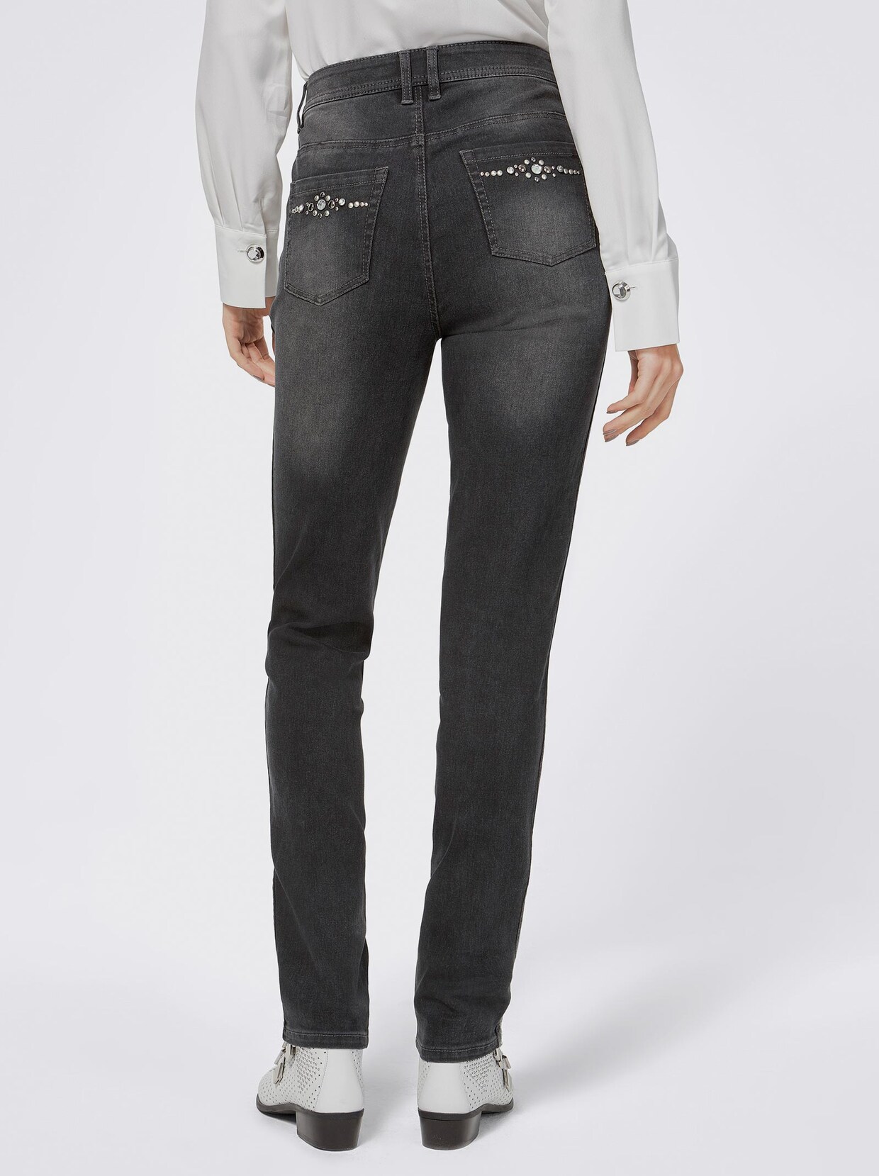 Baumwoll-Modal-Jeans - dark grey-denim