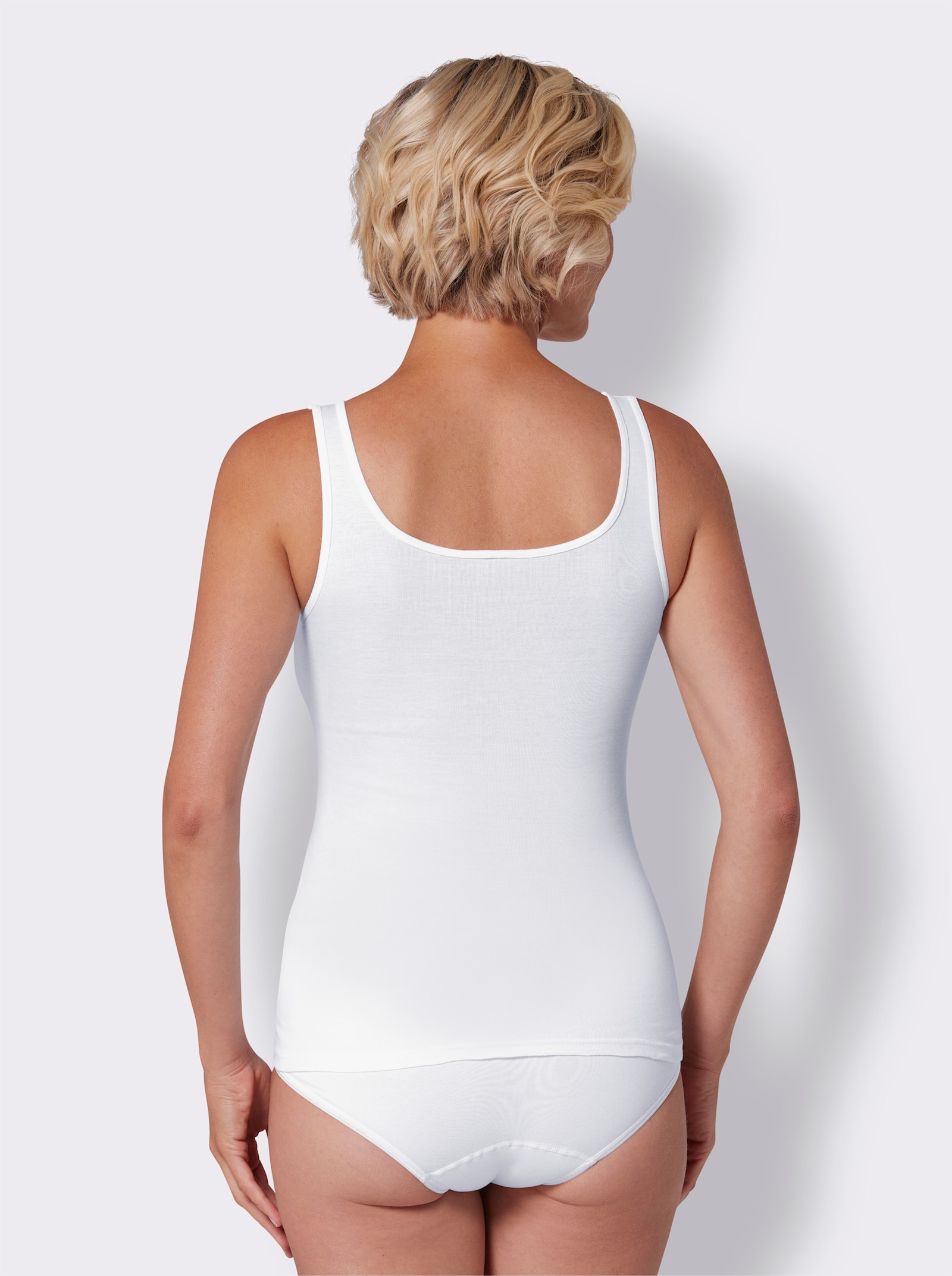 Achselhemd mit Spitze - weiß