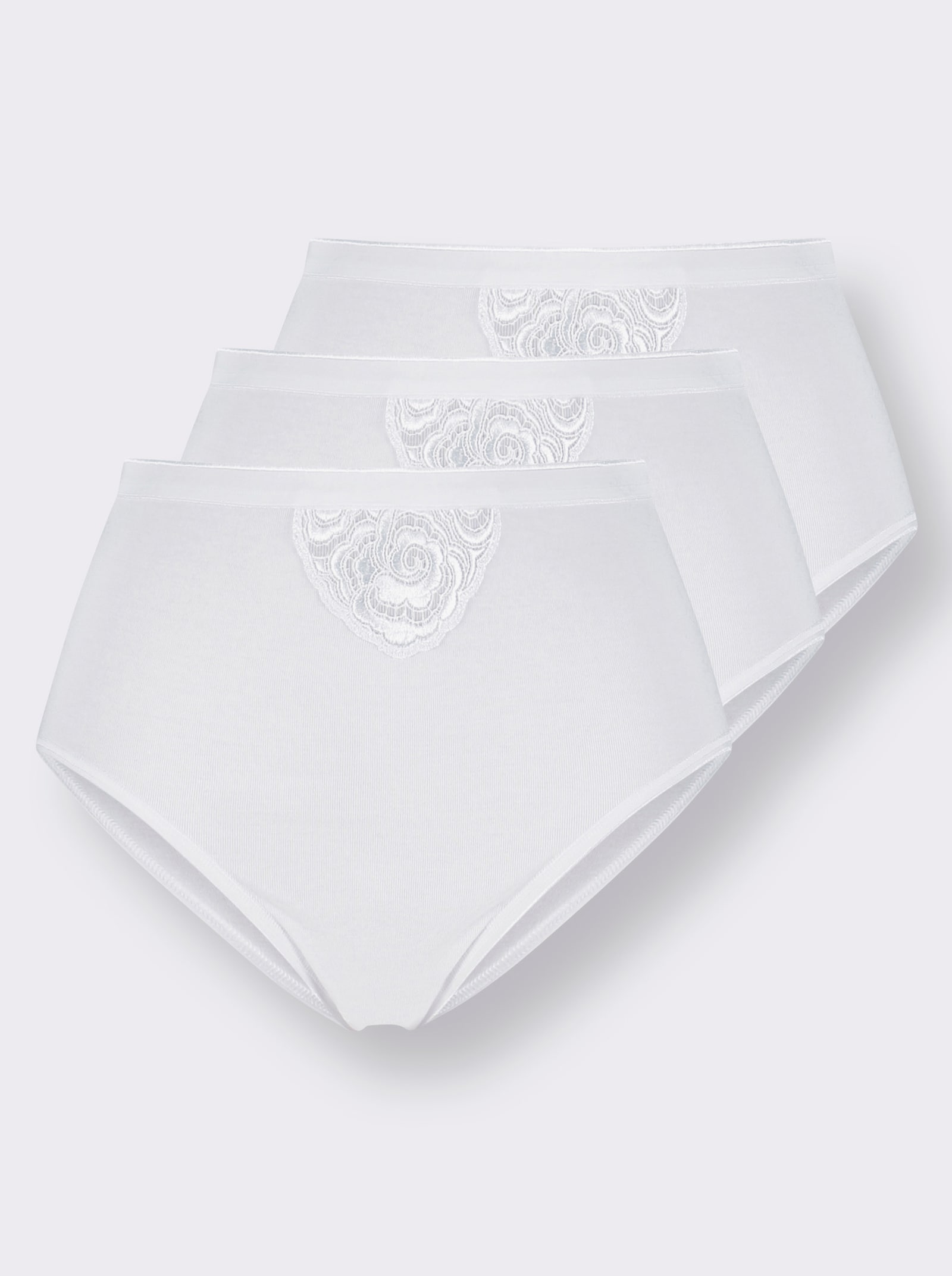 Speidel Taillenslip mit Stickereispitzen-Motiv - weiß