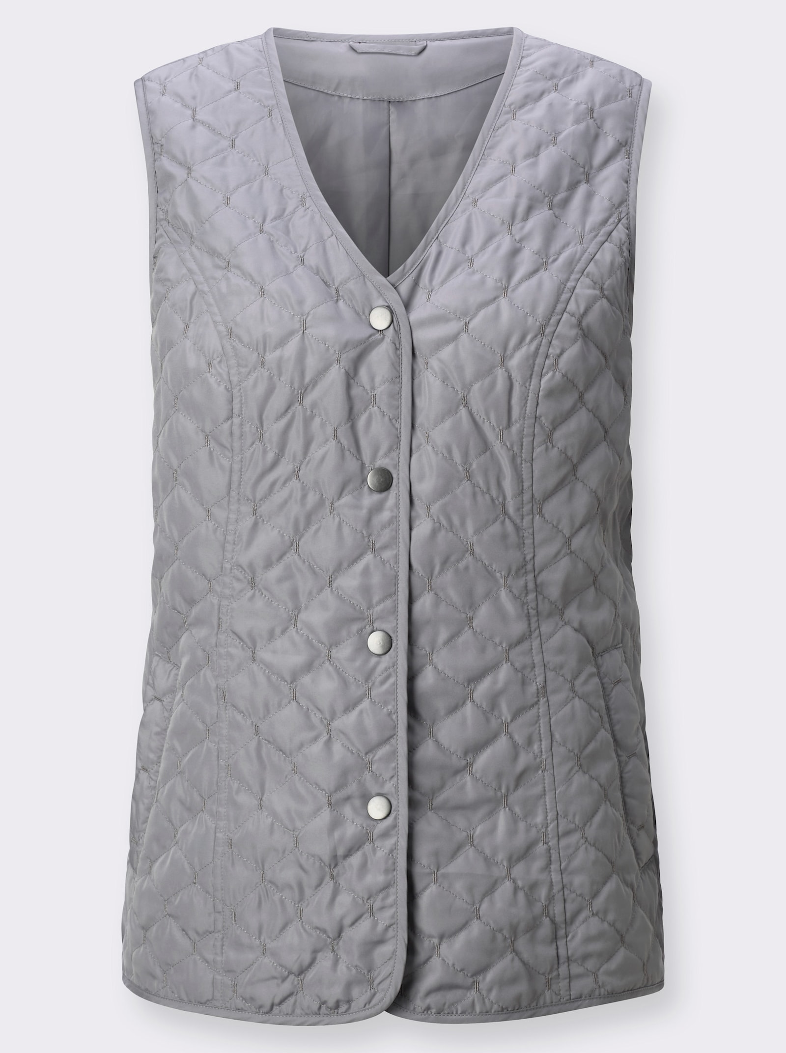 Bodywarmer met ruitstiksels - steengrijs