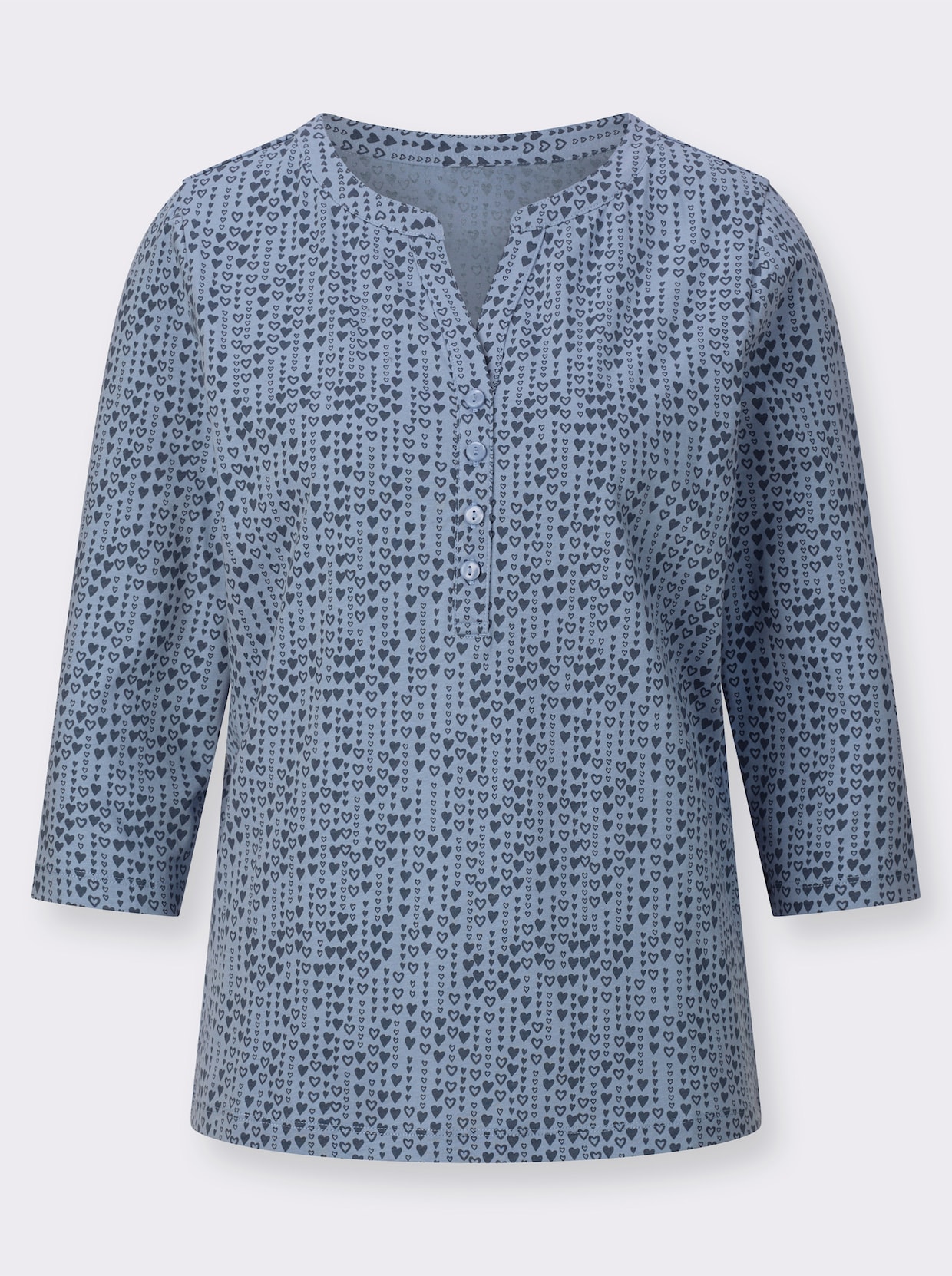 Shirt met 3/4-mouw - bleu/rookblauw bedrukt