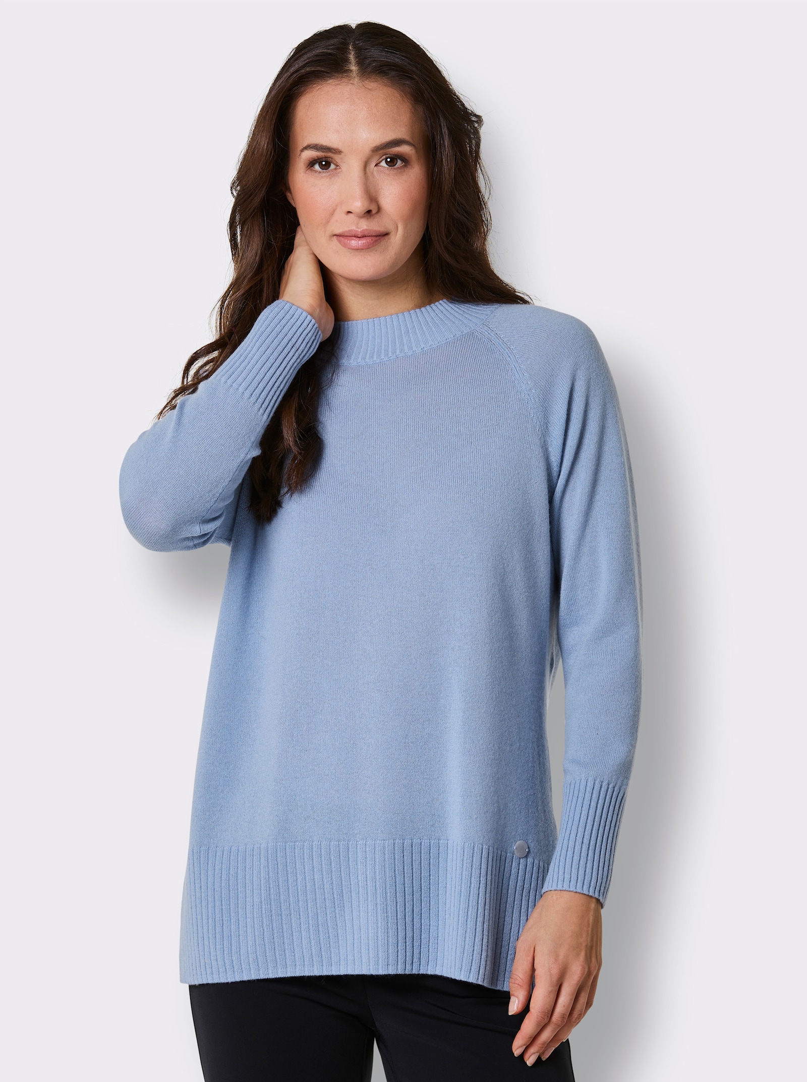 CREATION L PREMIUM Stehkragenpullover - bleu