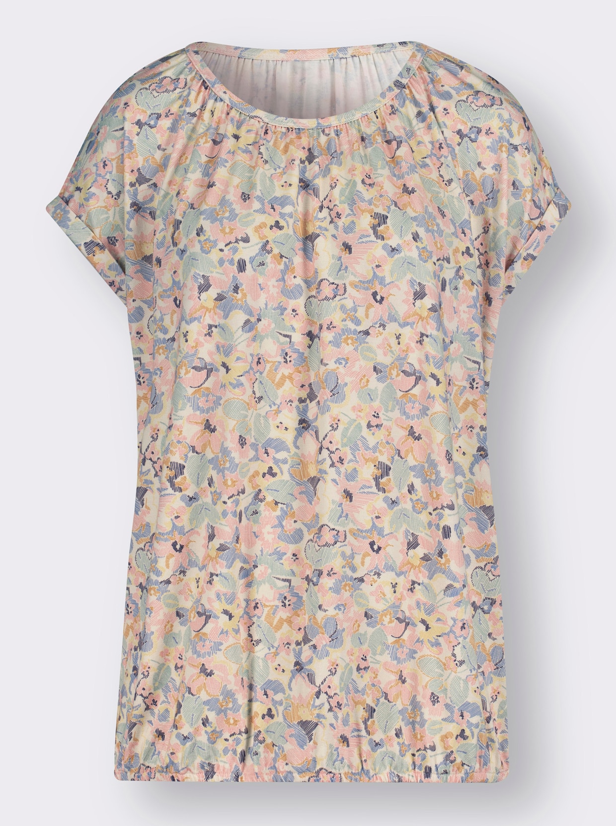 Shirt met korte mouwen - champagne geprint