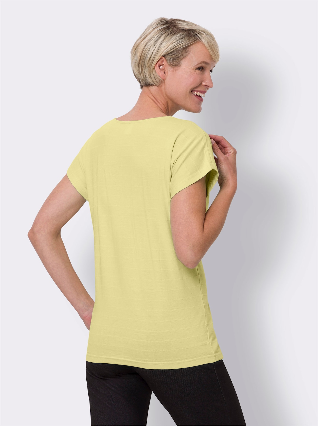 Shirt met ronde hals - citroen