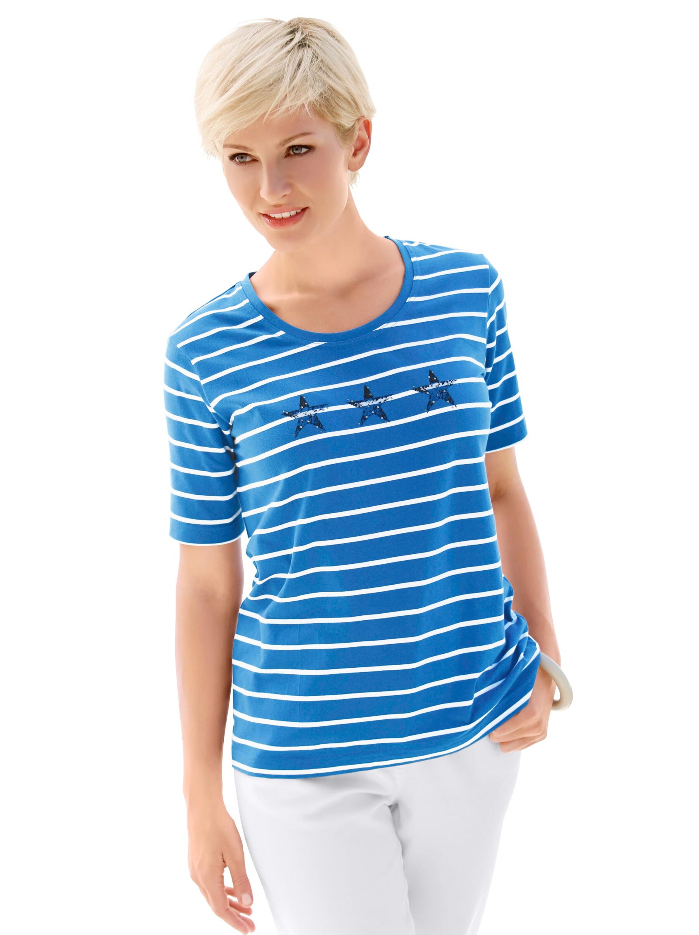 Shirt - blau-weiß-geringelt