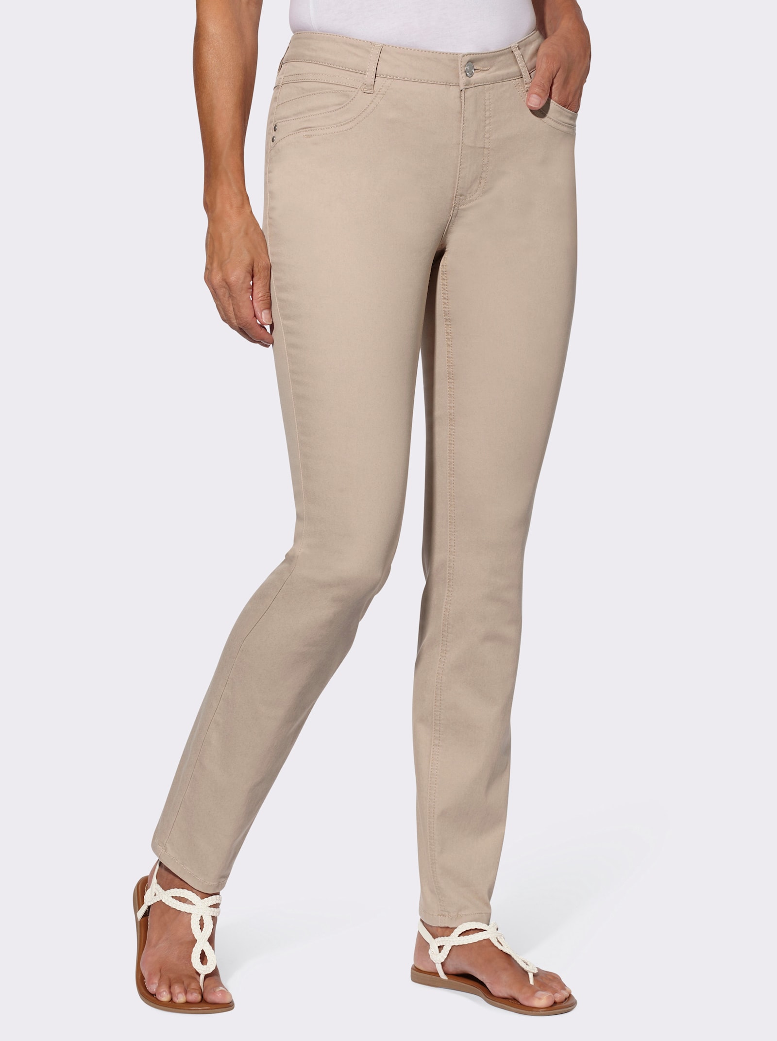 Jeans in Baumwoll-Stretch-Qualität - beige