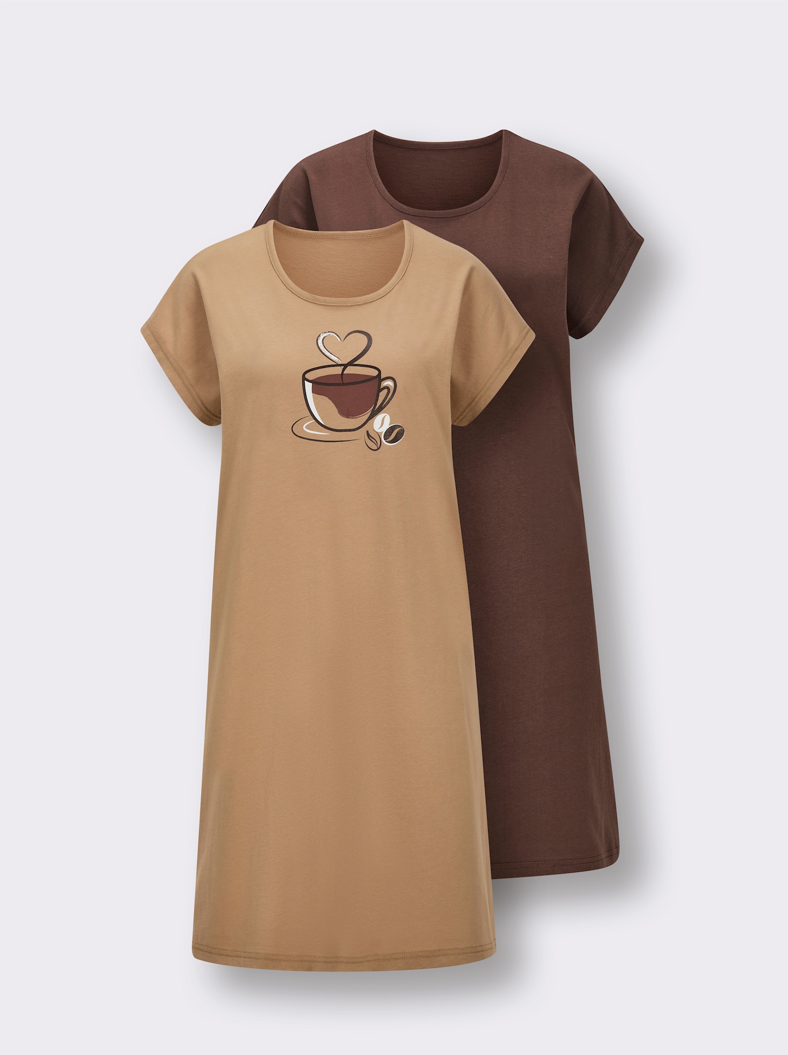 wäschepur Sleepshirts - camel + schoko
