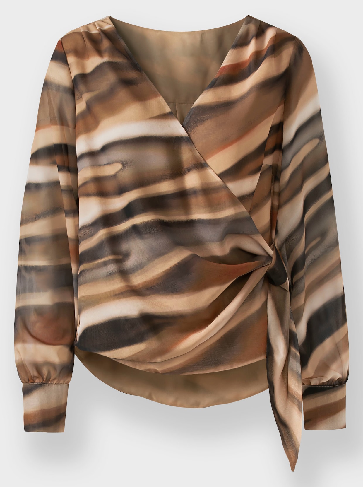 heine Blouse met print - camel/grijs bedrukt