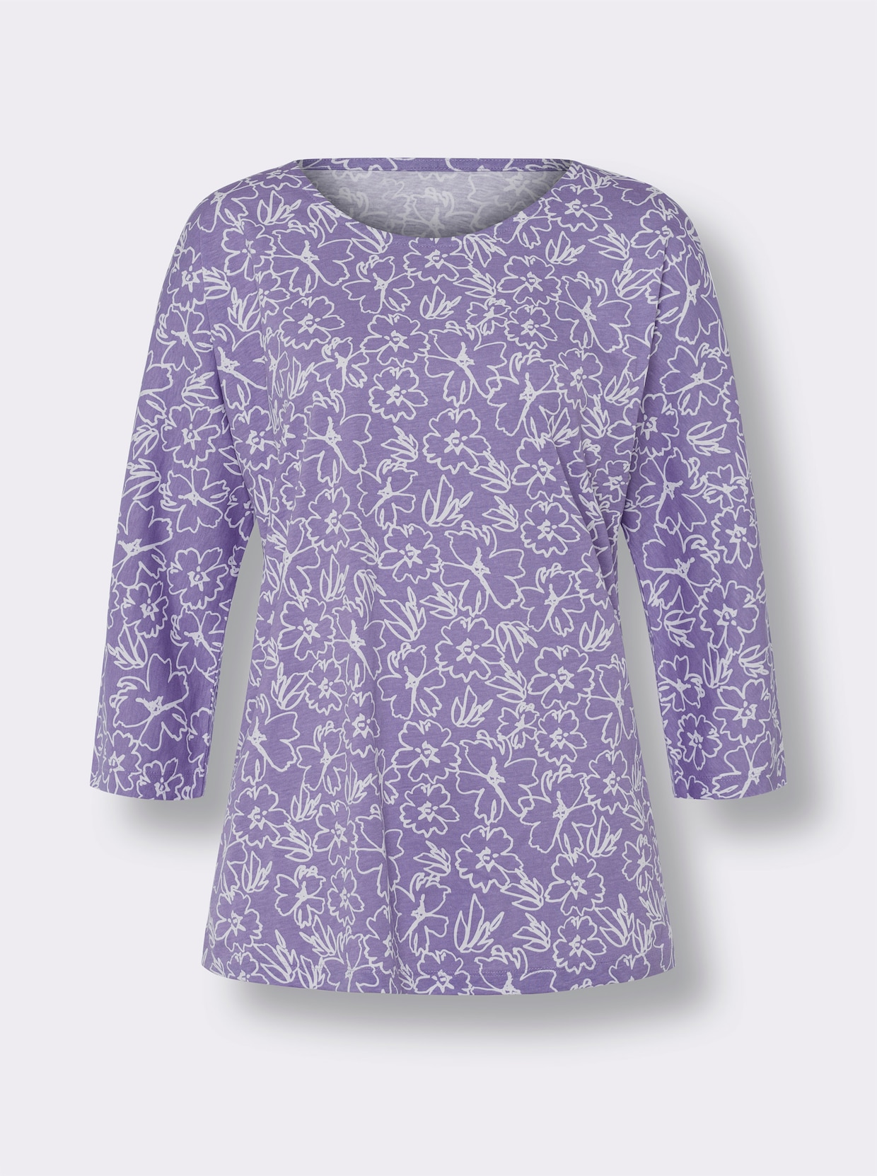 T-shirt - lavendel-ecru, med tryck