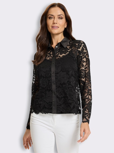 heine Spitzenbluse inklusive Top - schwarz