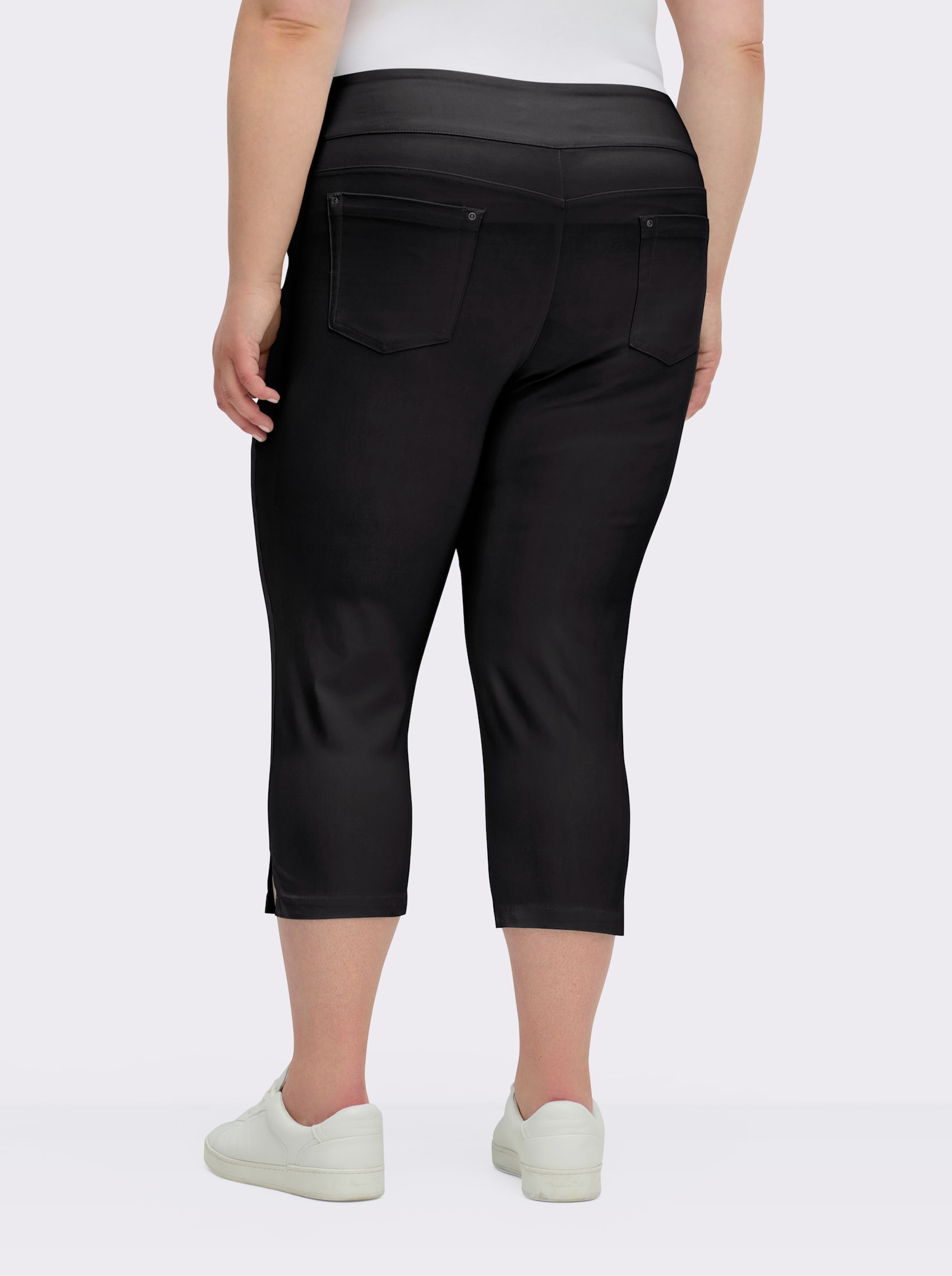 Stretch-Hose in Wadenlänge - schwarz