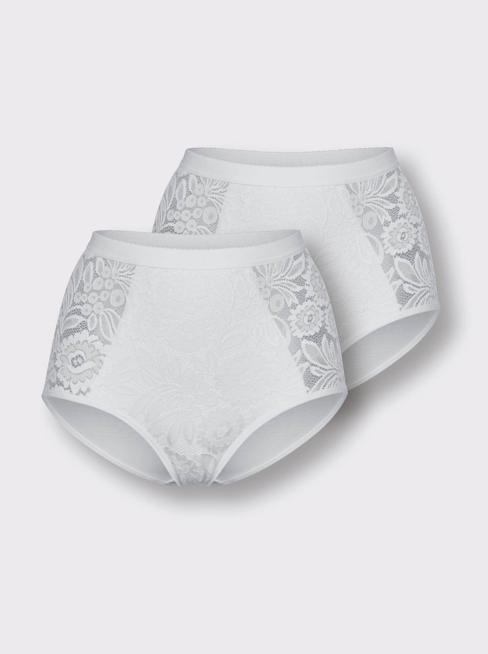 wäschepur Formslip mit floraler Spitze - weiß