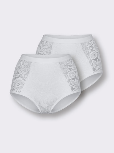 wäschepur Formslip mit floraler Spitze - weiß
