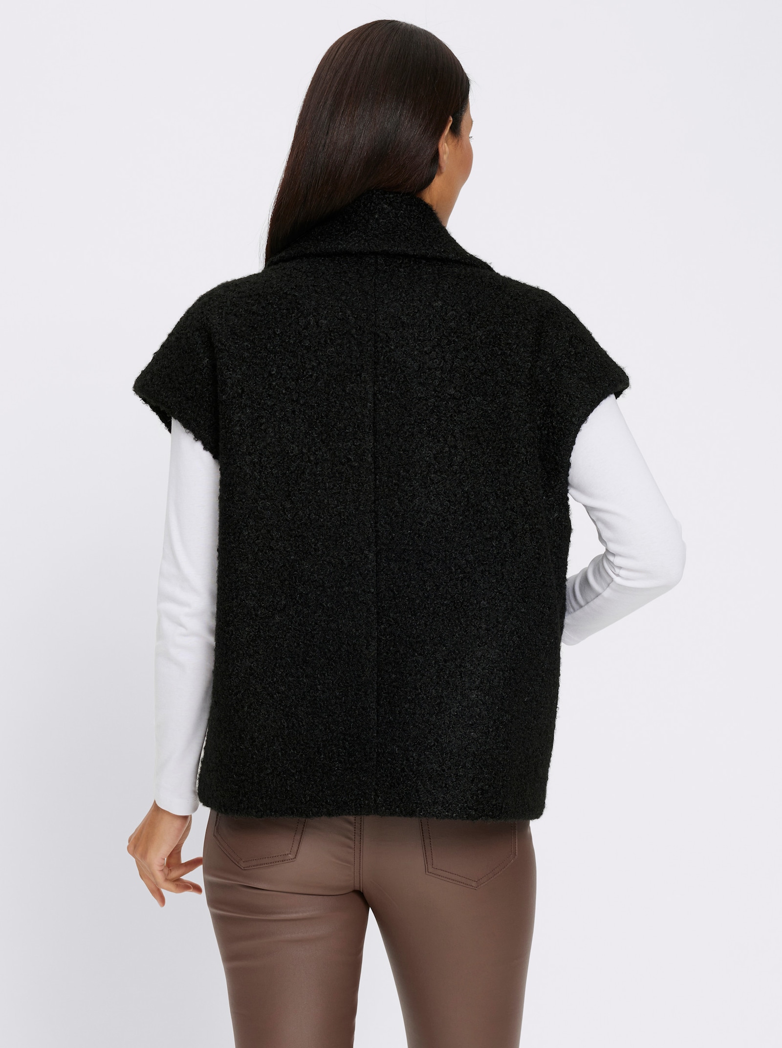 heine Weste mit Reverskragen - schwarz