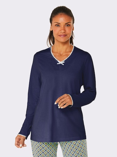 wäschepur Schlafanzug-Shirt - marine