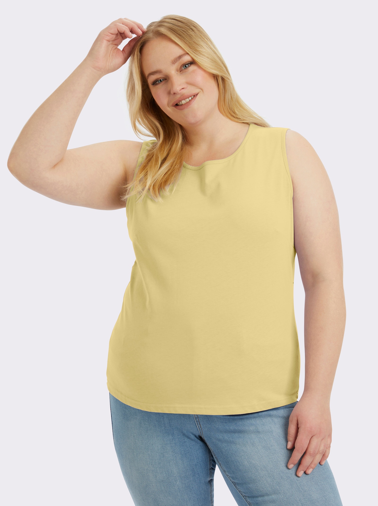 Trägertop mit Rundhals-Ausschnitt - zartgelb