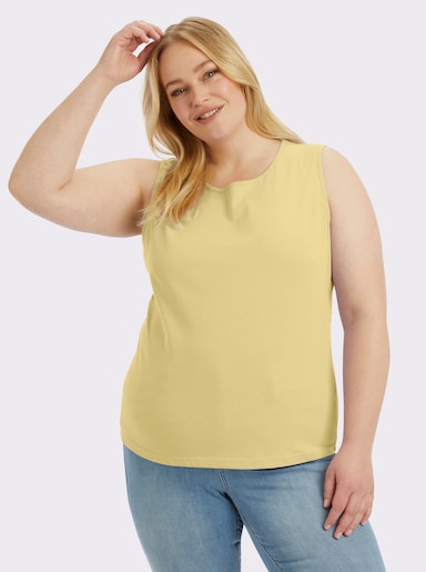 Trägertop mit Rundhals-Ausschnitt - zartgelb