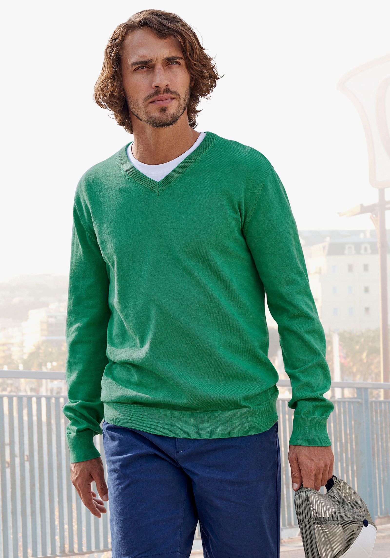 H.I.S Gebreide pullover - groen