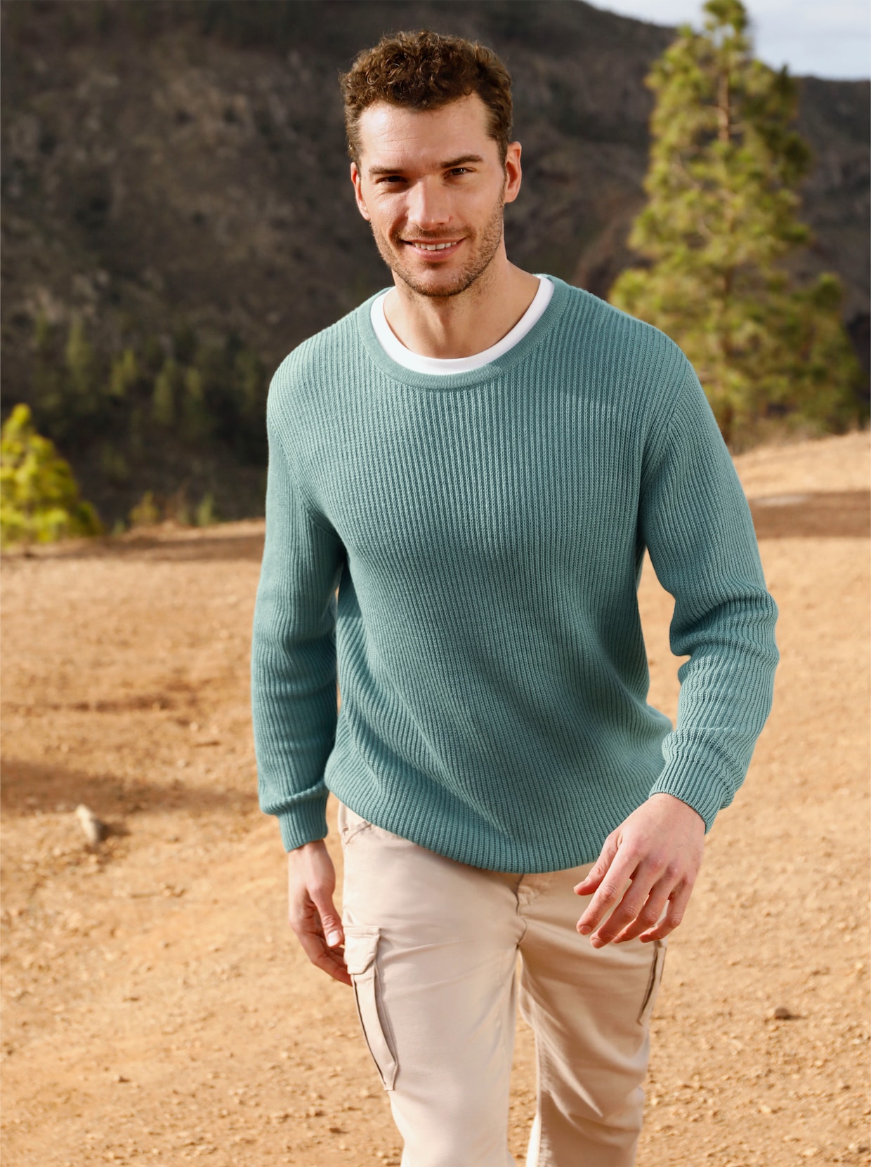 Catamaran Pullover met ronde hals - jade
