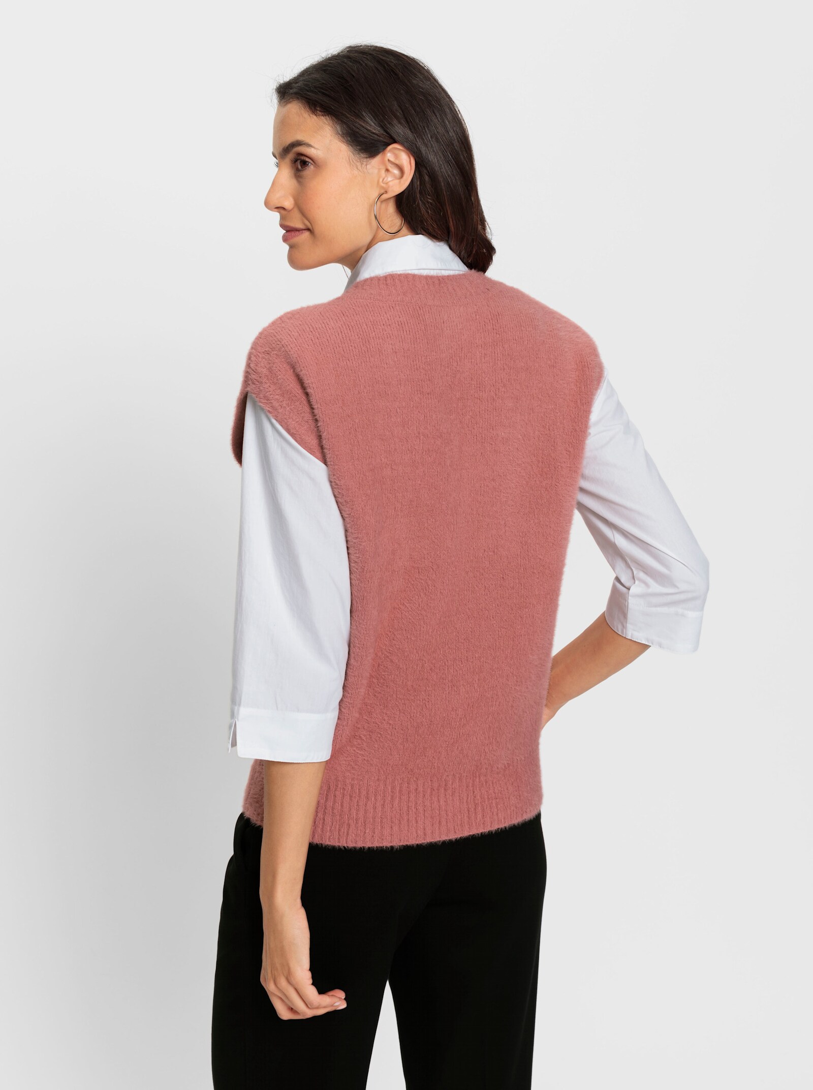 Pullunder mit überschnittenen Schultern - rosenholz