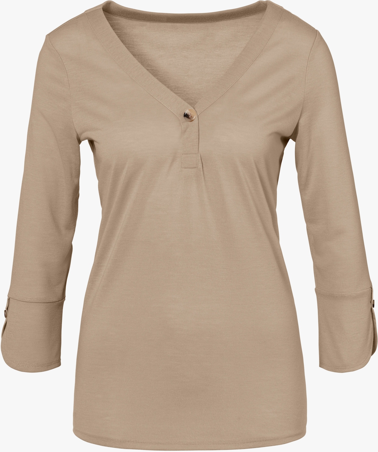 LASCANA Shirt met 3/4-mouw - beige