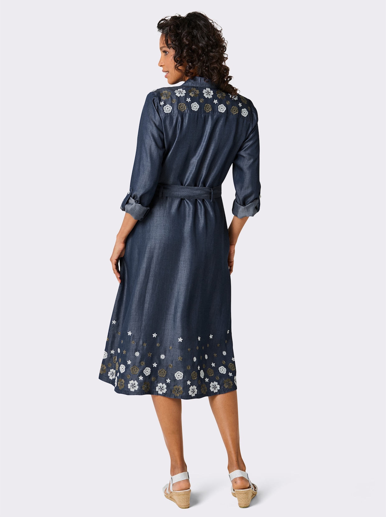 CREATION L PREMIUM Webkleid - blue-stone-washed