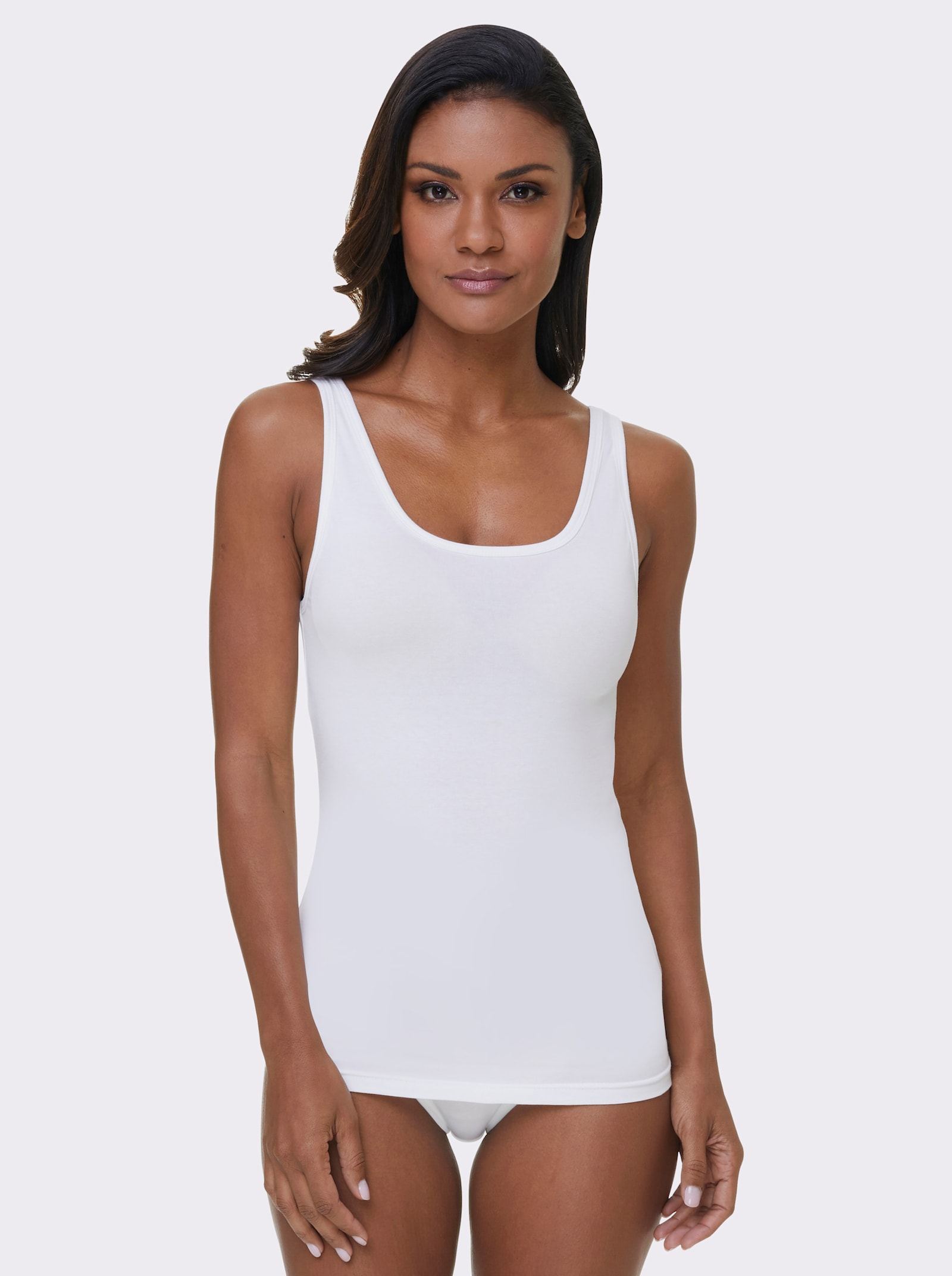 wäschepur Achseltop mit breiten Trägern - 3 Stück weiß