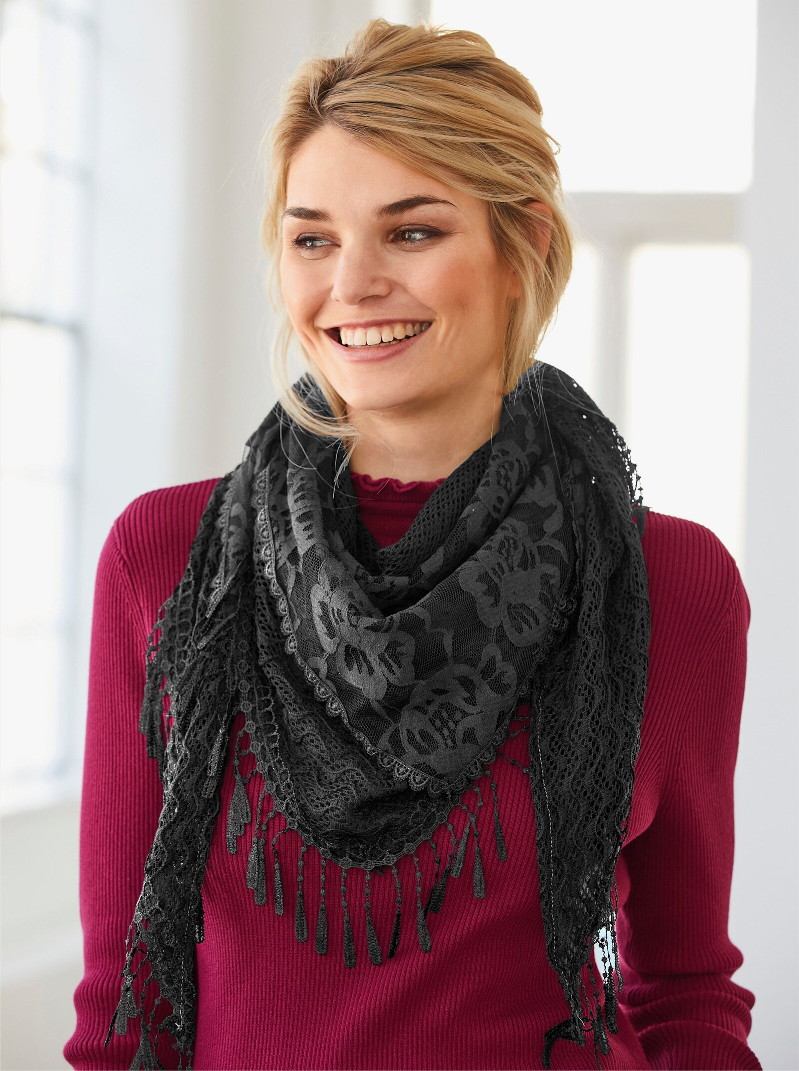 heine Schal - schwarz