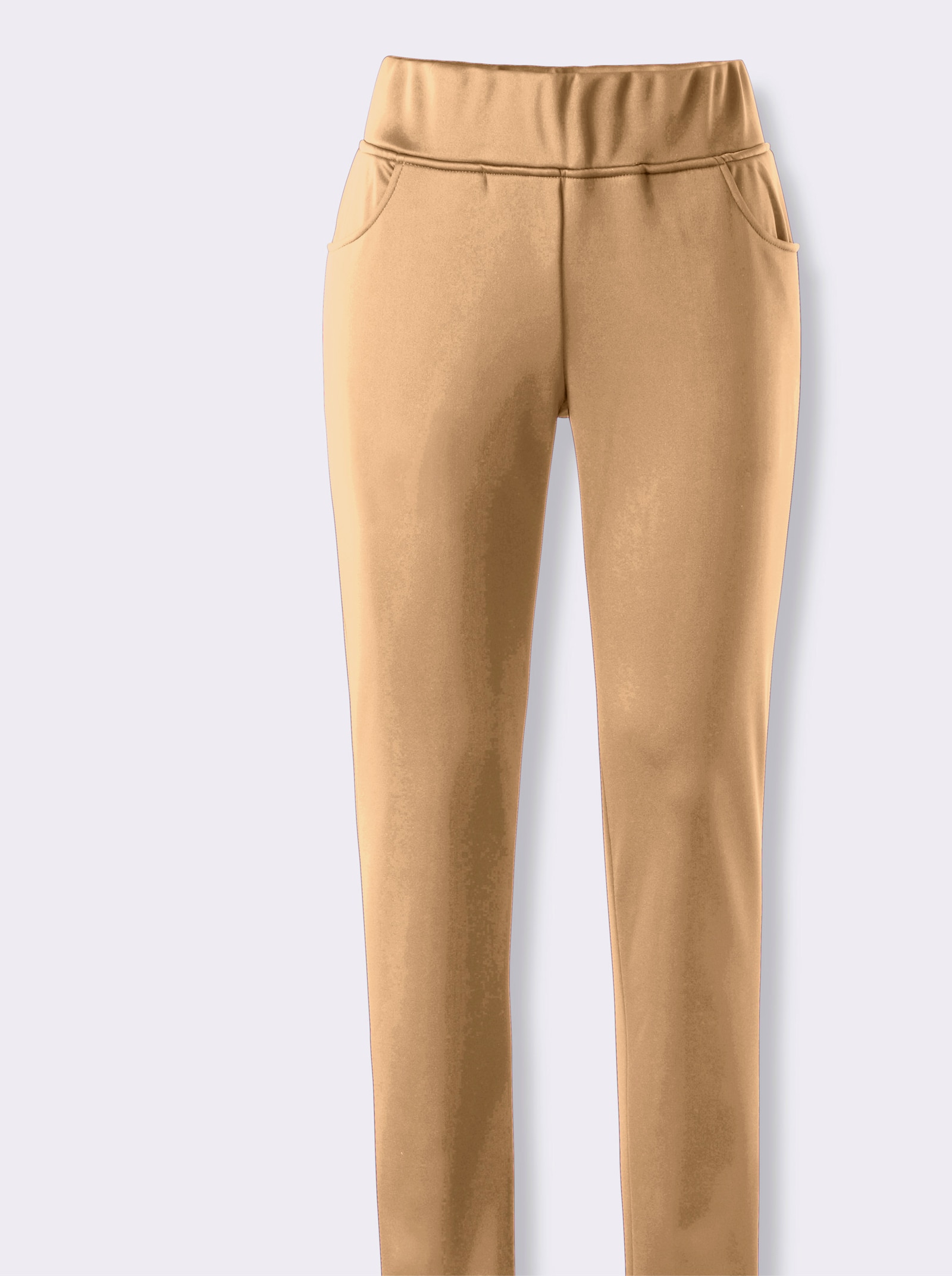 Comfortbroek met warme fleece aan de binnenzijde - camel