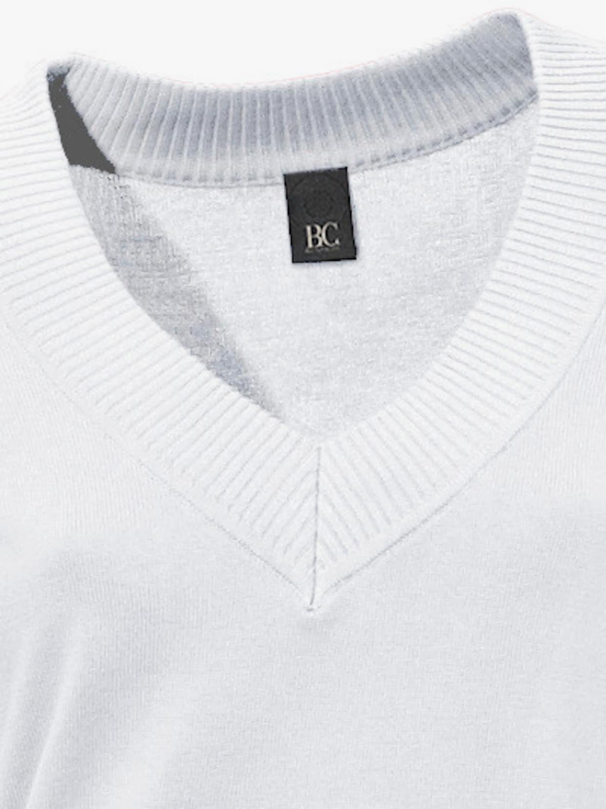 heine Pull col V - blanc