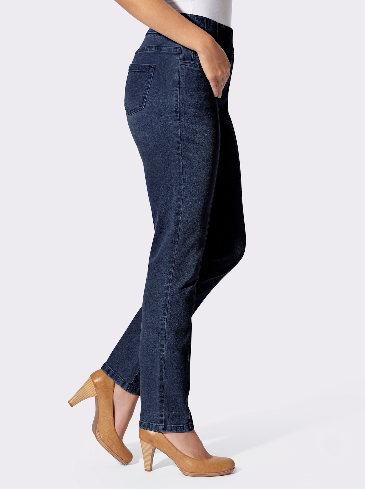 Schlupfjeans - blue-stone-washed