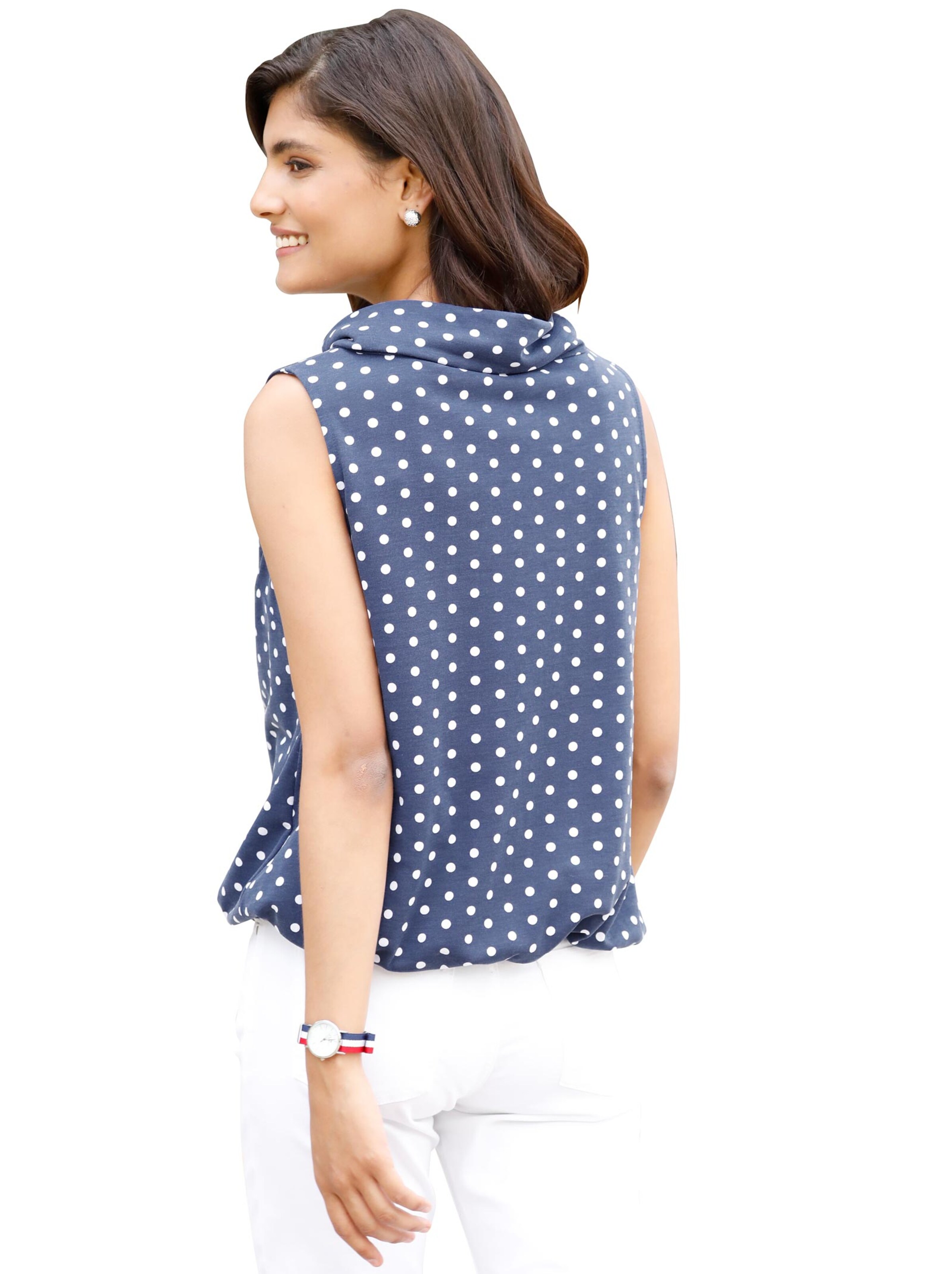 Shirttop - nachtblau-weiß-getupft