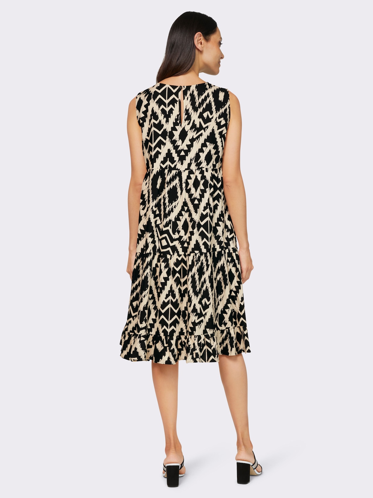 heine Webkleid - schwarz-champagner-gemustert