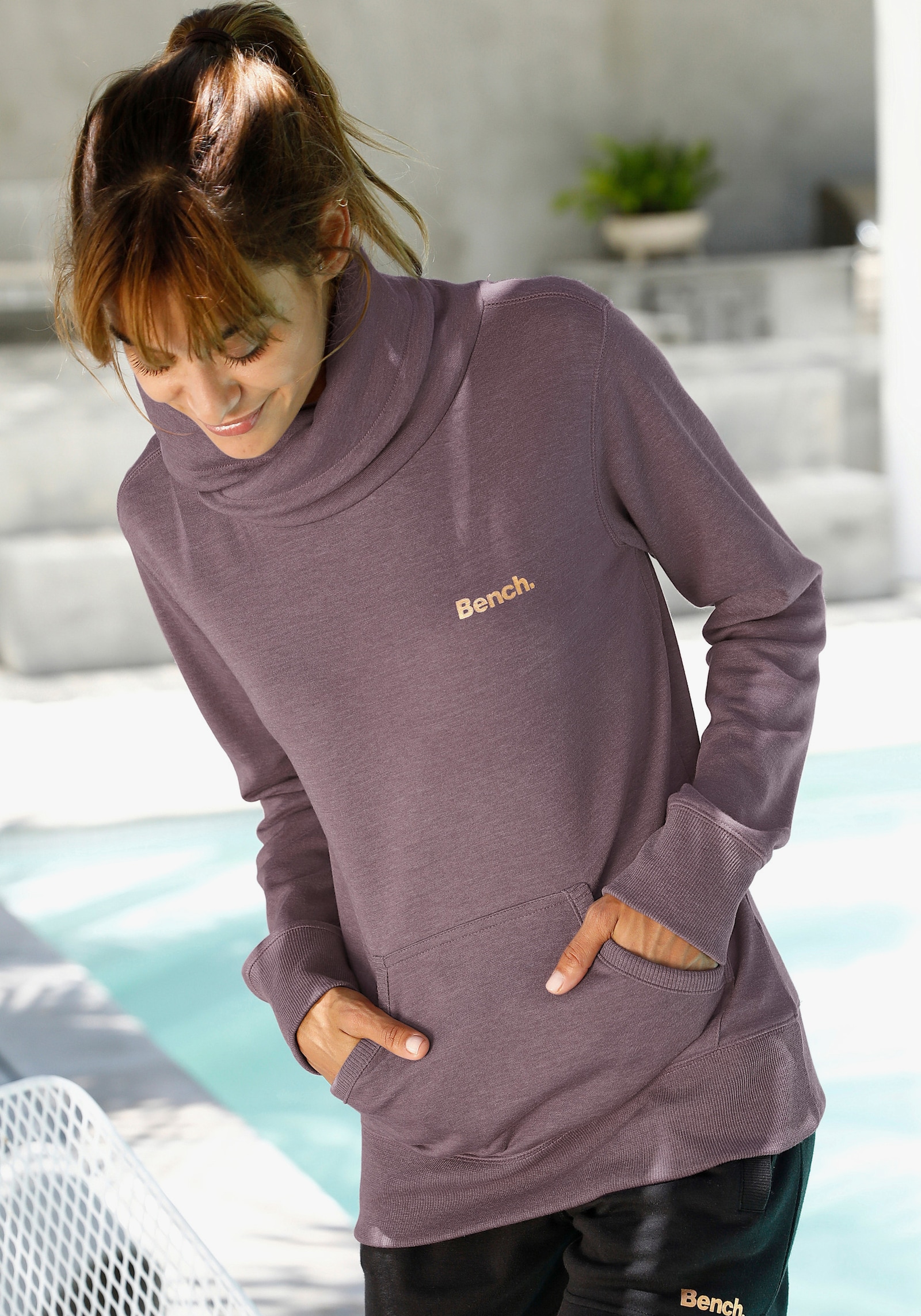 Bench. Loungewear Longsweatshirt - mauve-meliert