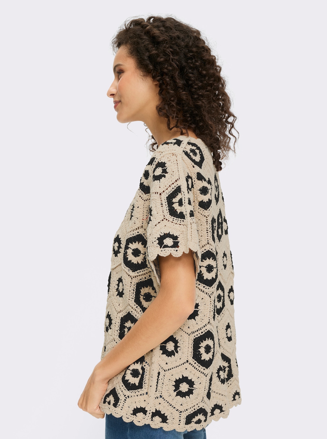 heine Pull - noir-sable à motifs