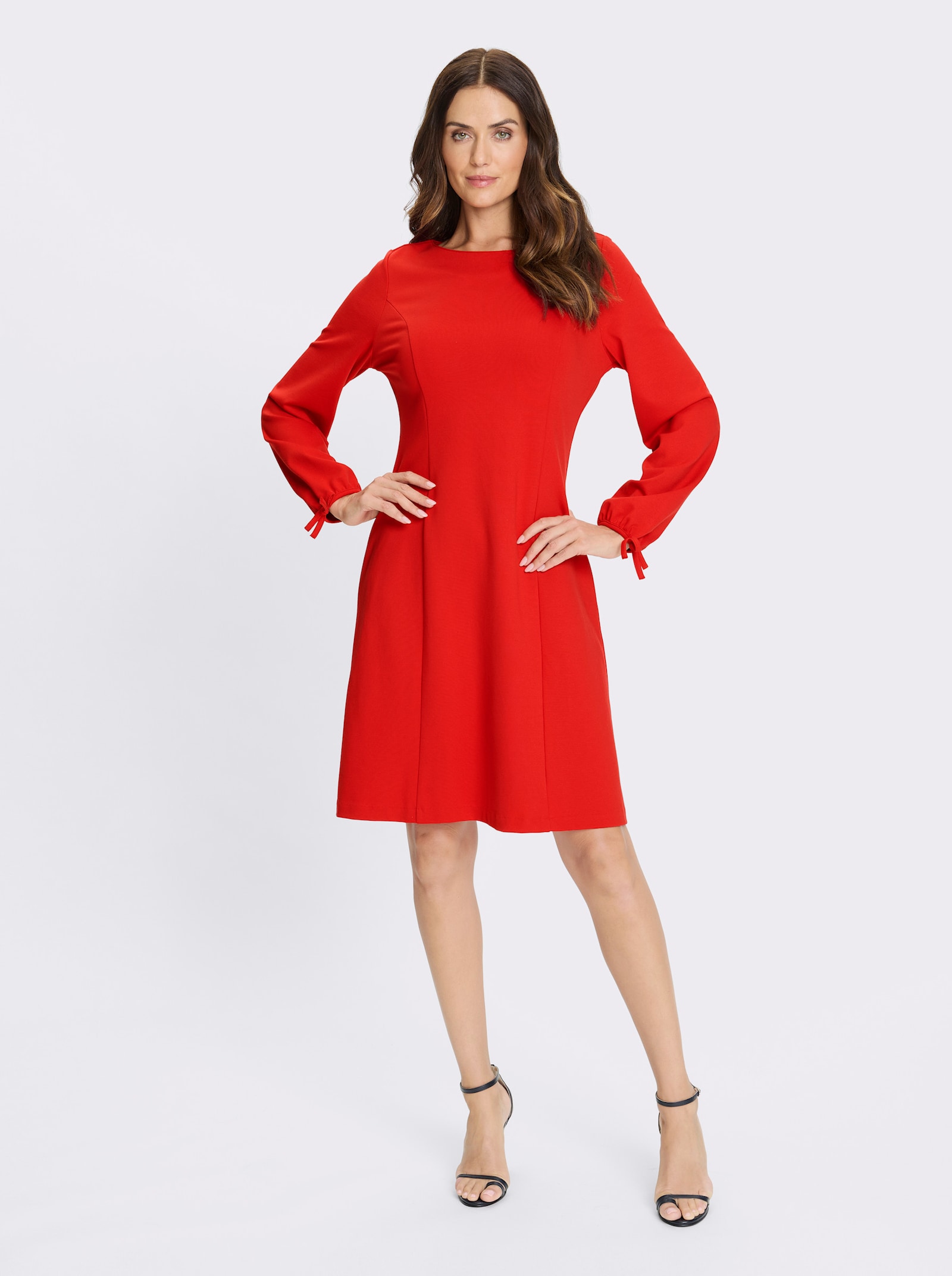 heine Jerseykleid mit Ballonärmeln - erdbeere