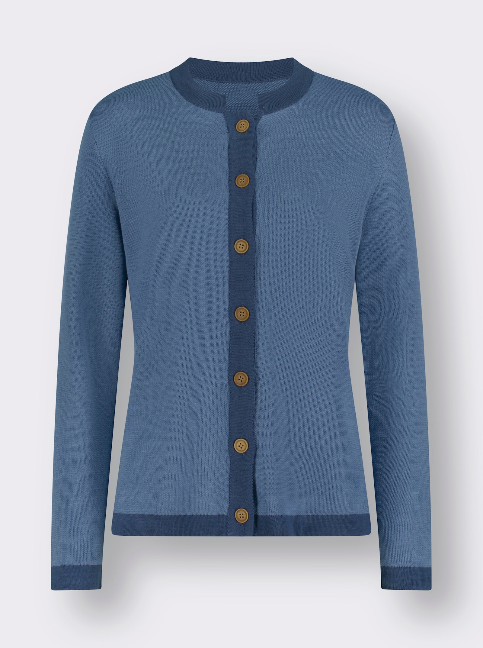 Strickjacke mit Hirschmotiv im Rückteil - mittelblau