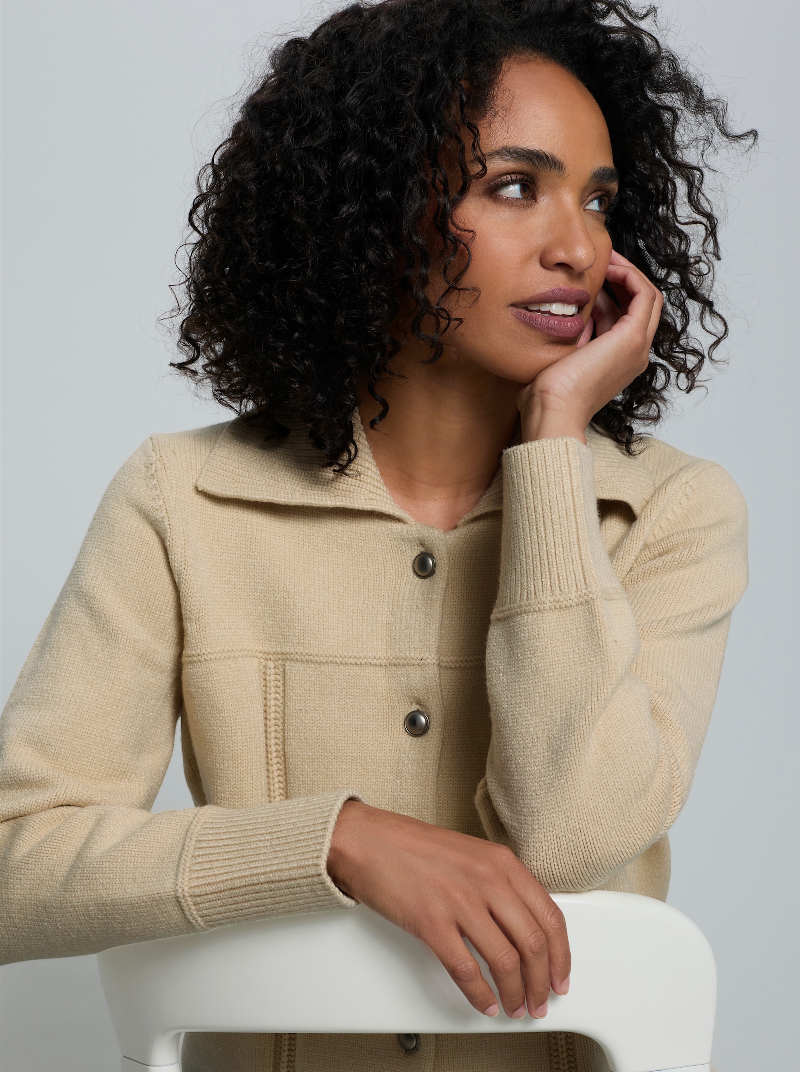 heine Strickjacke - sand