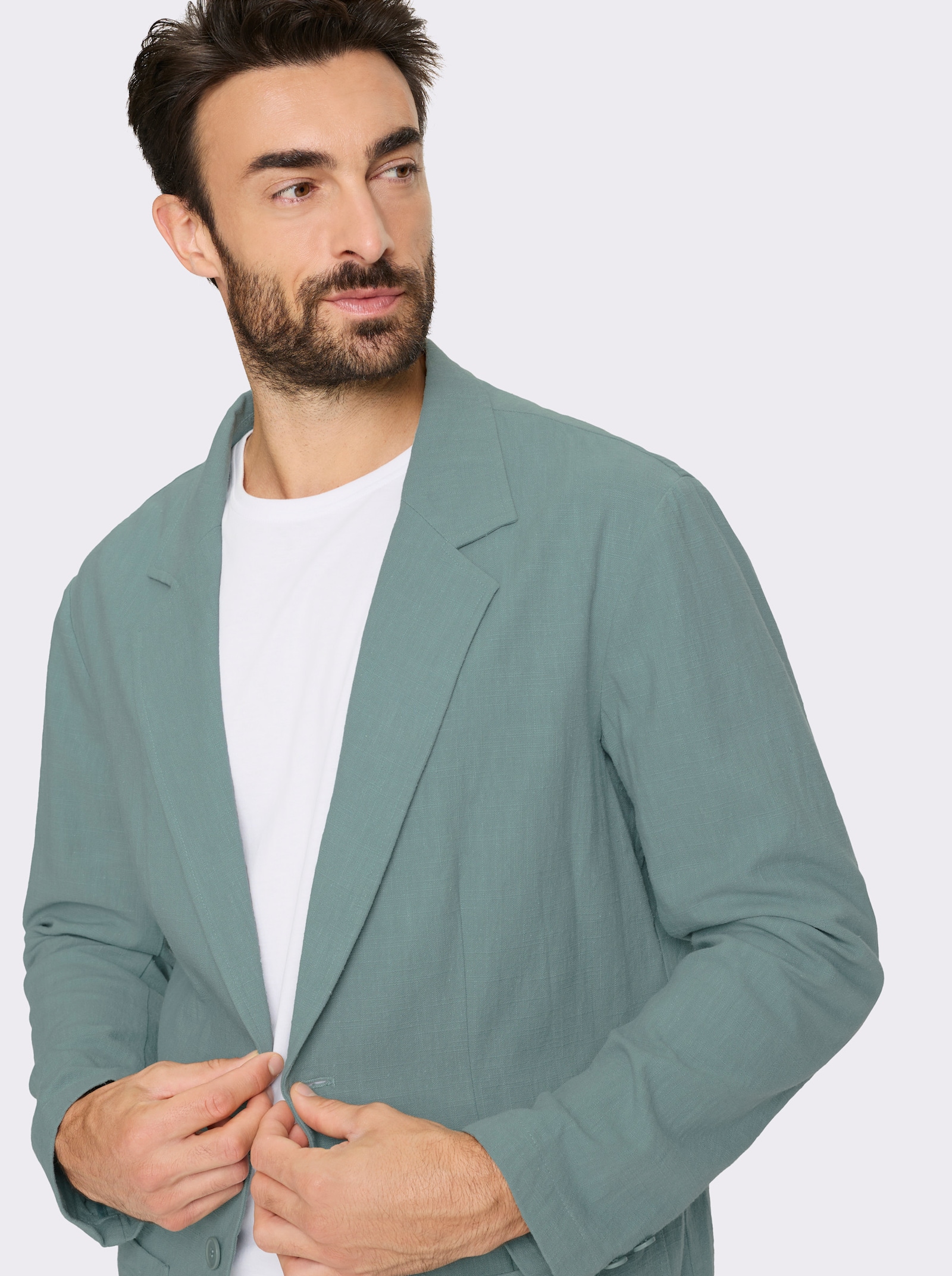 Marco Donati Sakko im Baumwoll-Leinen-Mix - jade