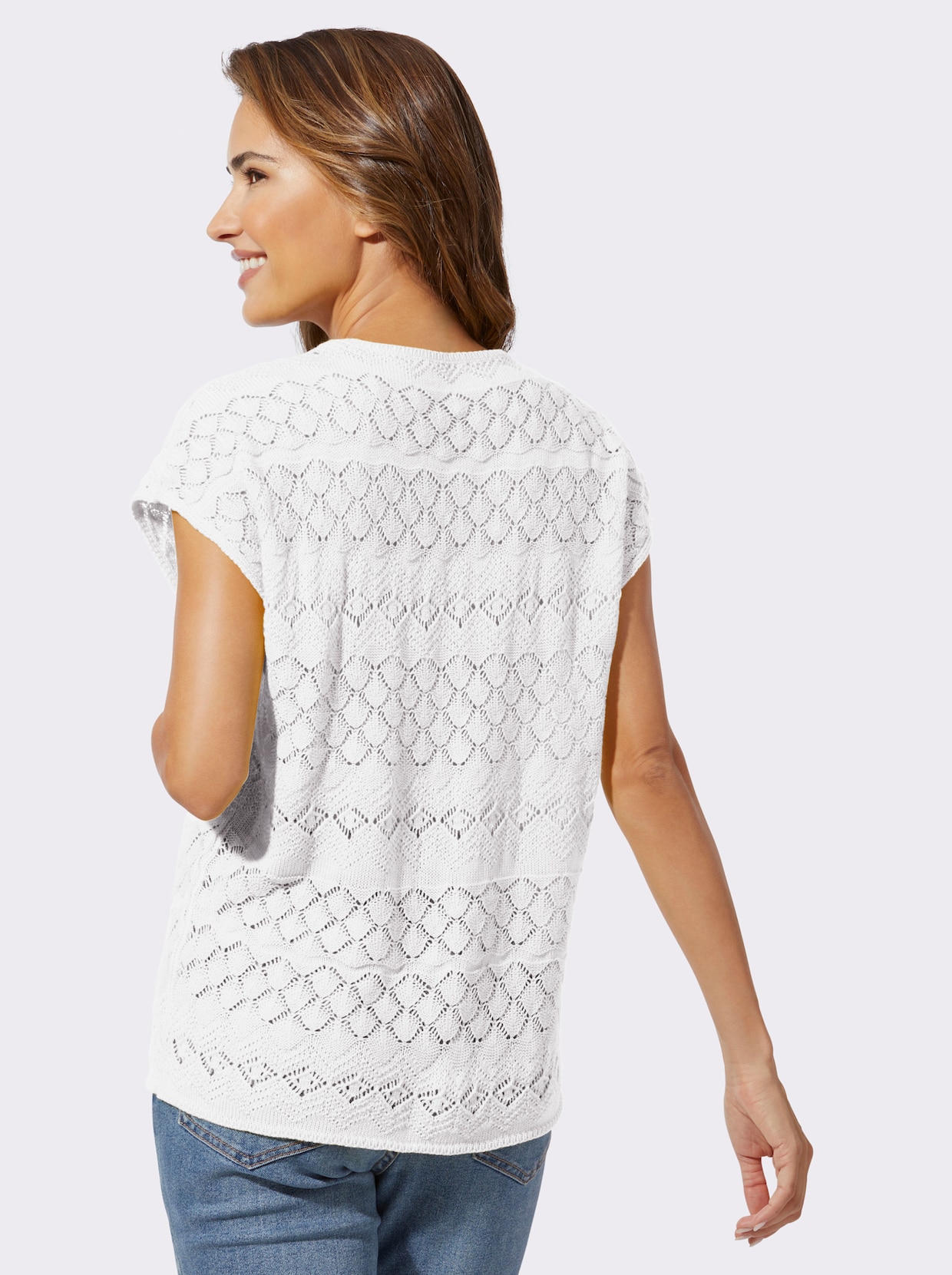 Pullover met korte mouwen - wit