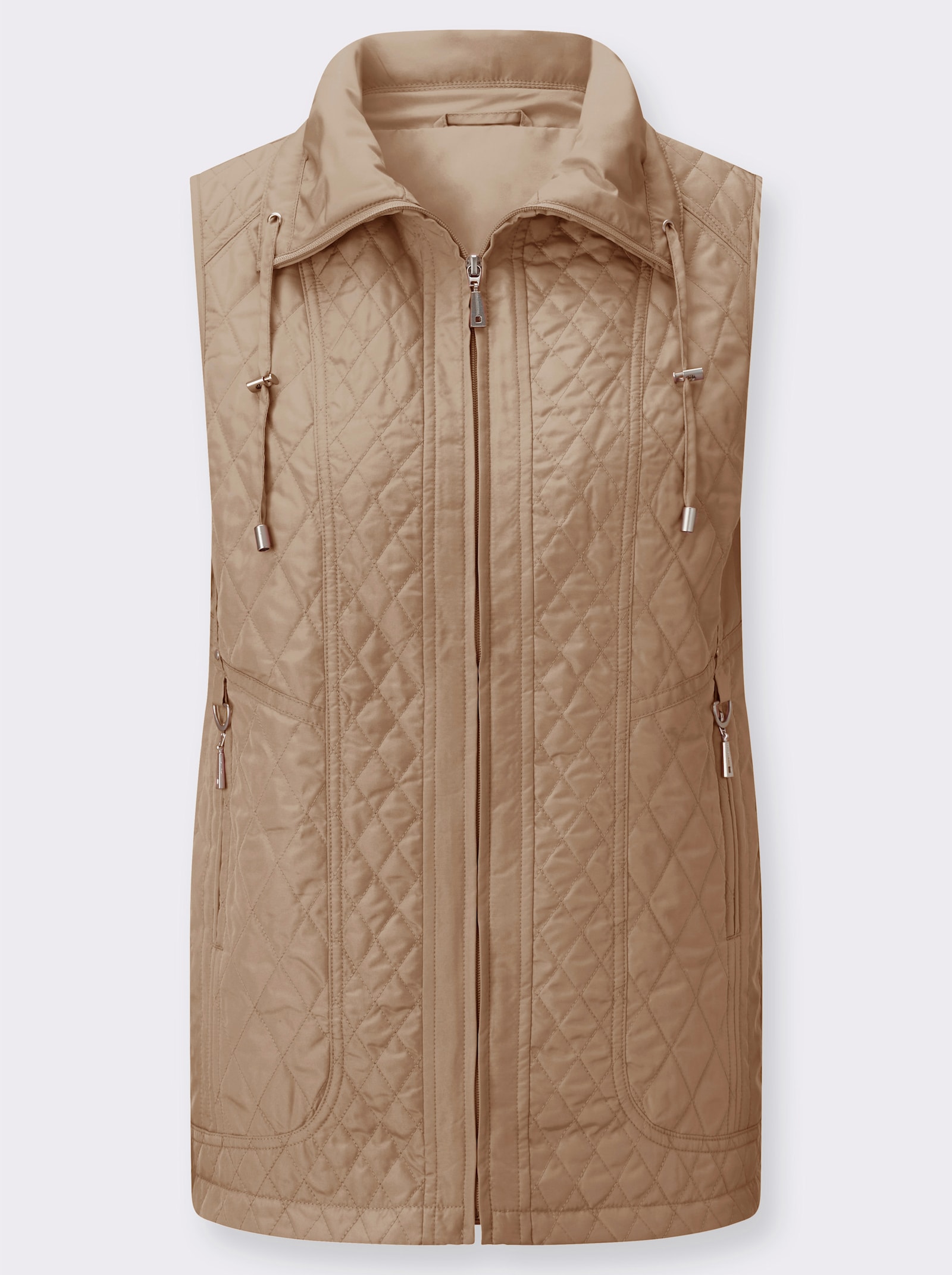 Bodywarmer van microgaren - camel