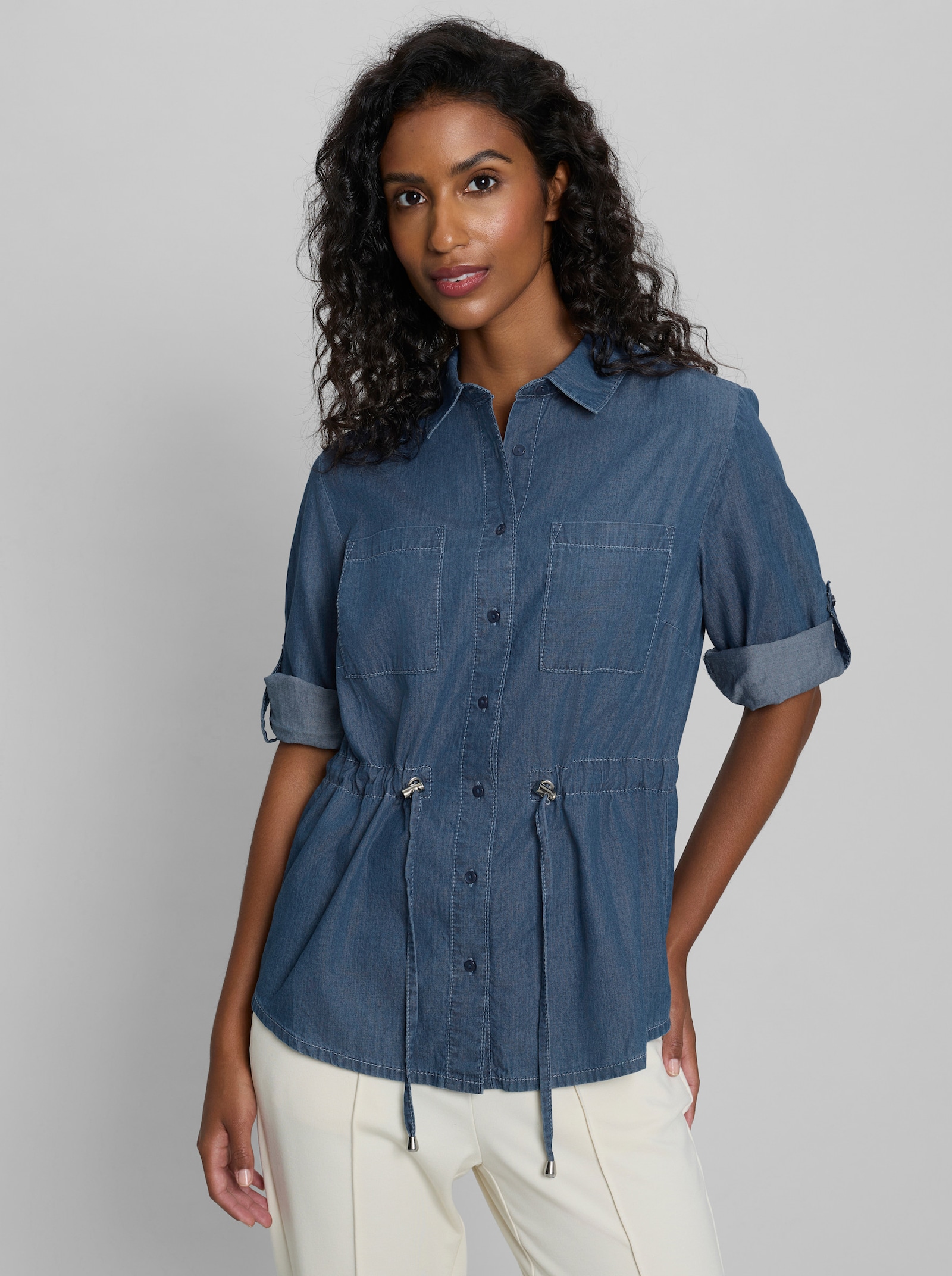 heine Jeansbluse mit Tunnelzug - blue-bleached