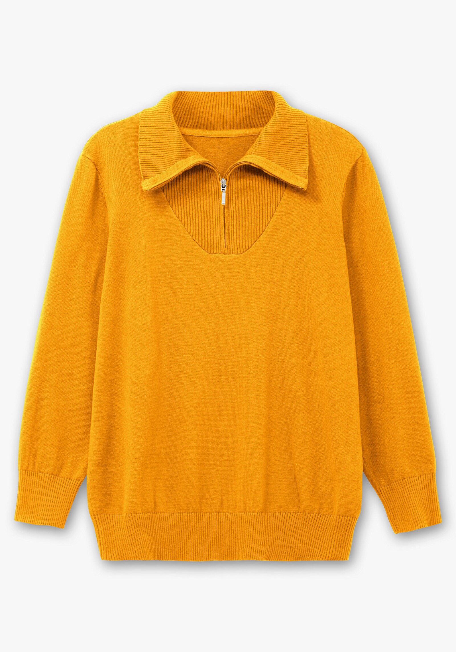 Troyer aus reiner Baumwolle - ocker