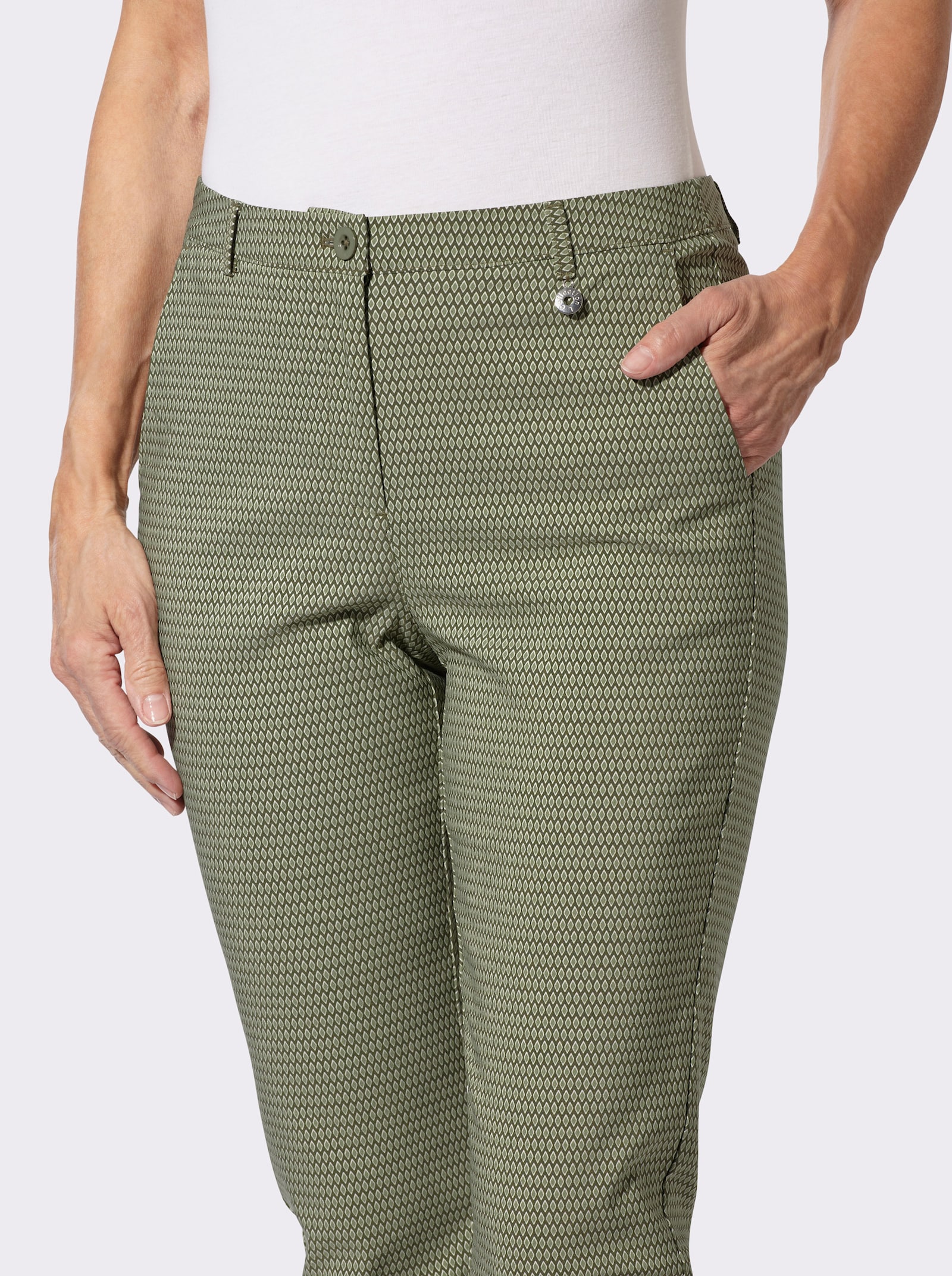 Bengalinhose - khaki-schilf-gemustert