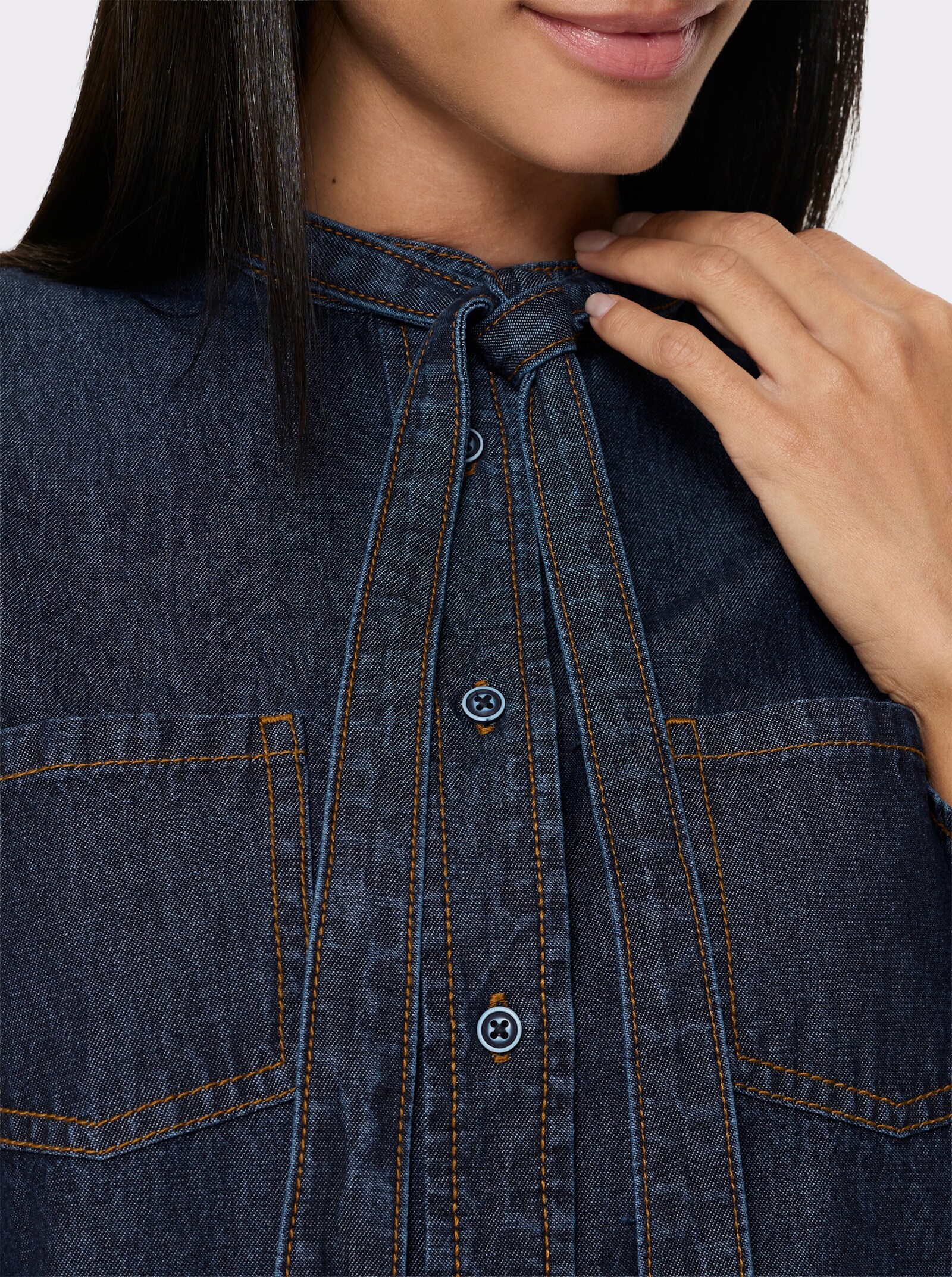 heine Schluppenbluse mit abnehmbarer Schluppe - dark blue