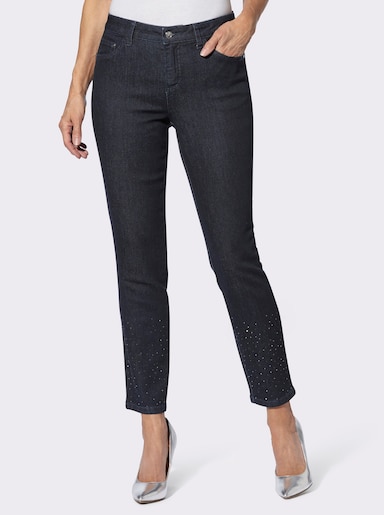 5-Pocket-Jeans mit Glitzersteinchen - dark blue