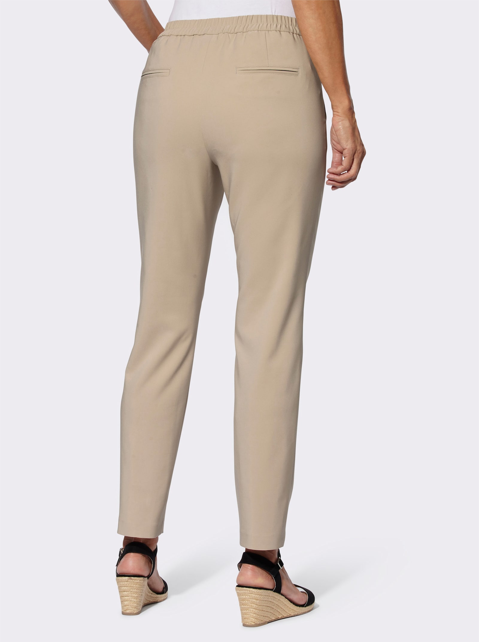 Schlupfhose mit Dehnbund hinten - beige