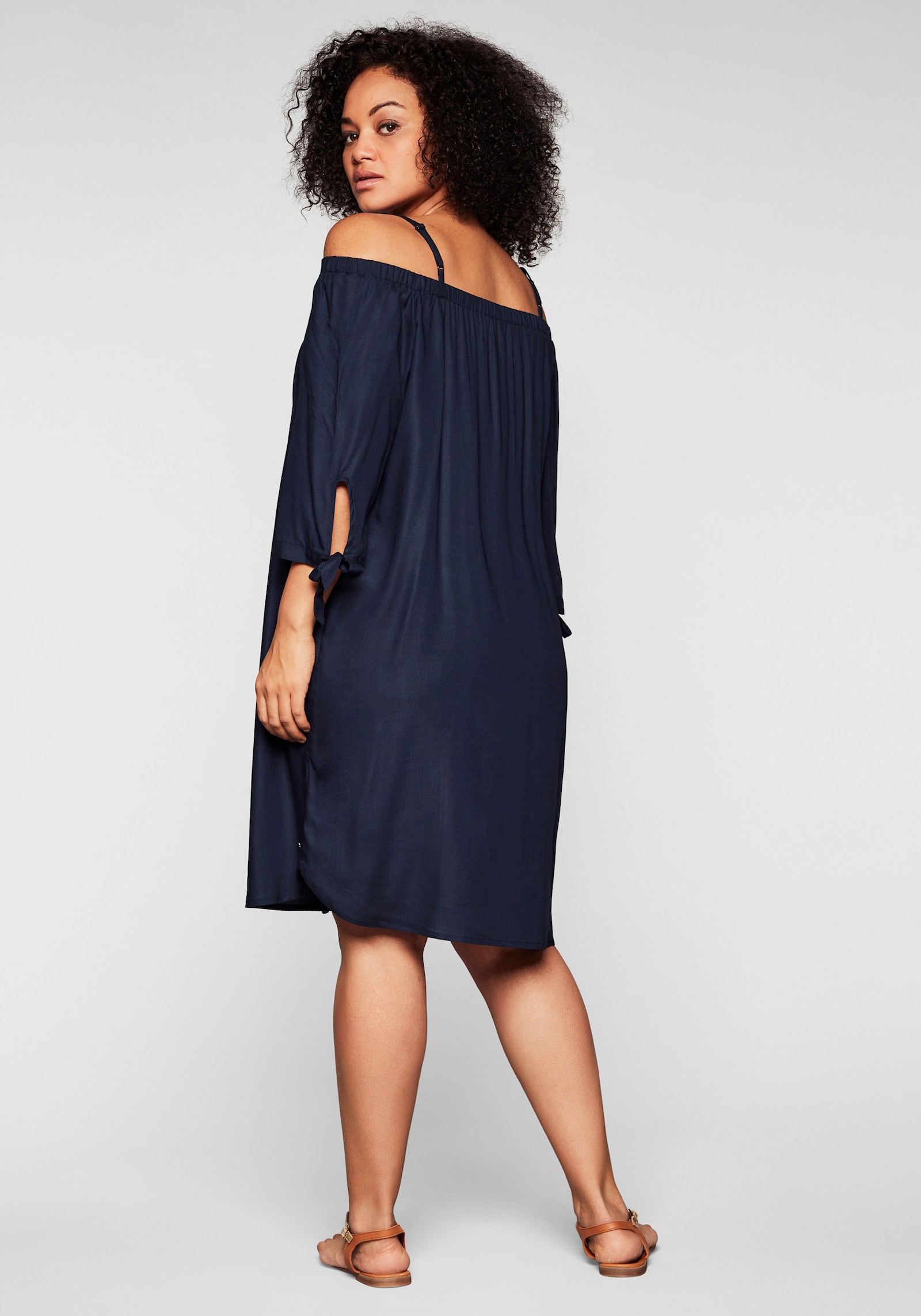 sheego Strandkleid im Carmen-Look - marine