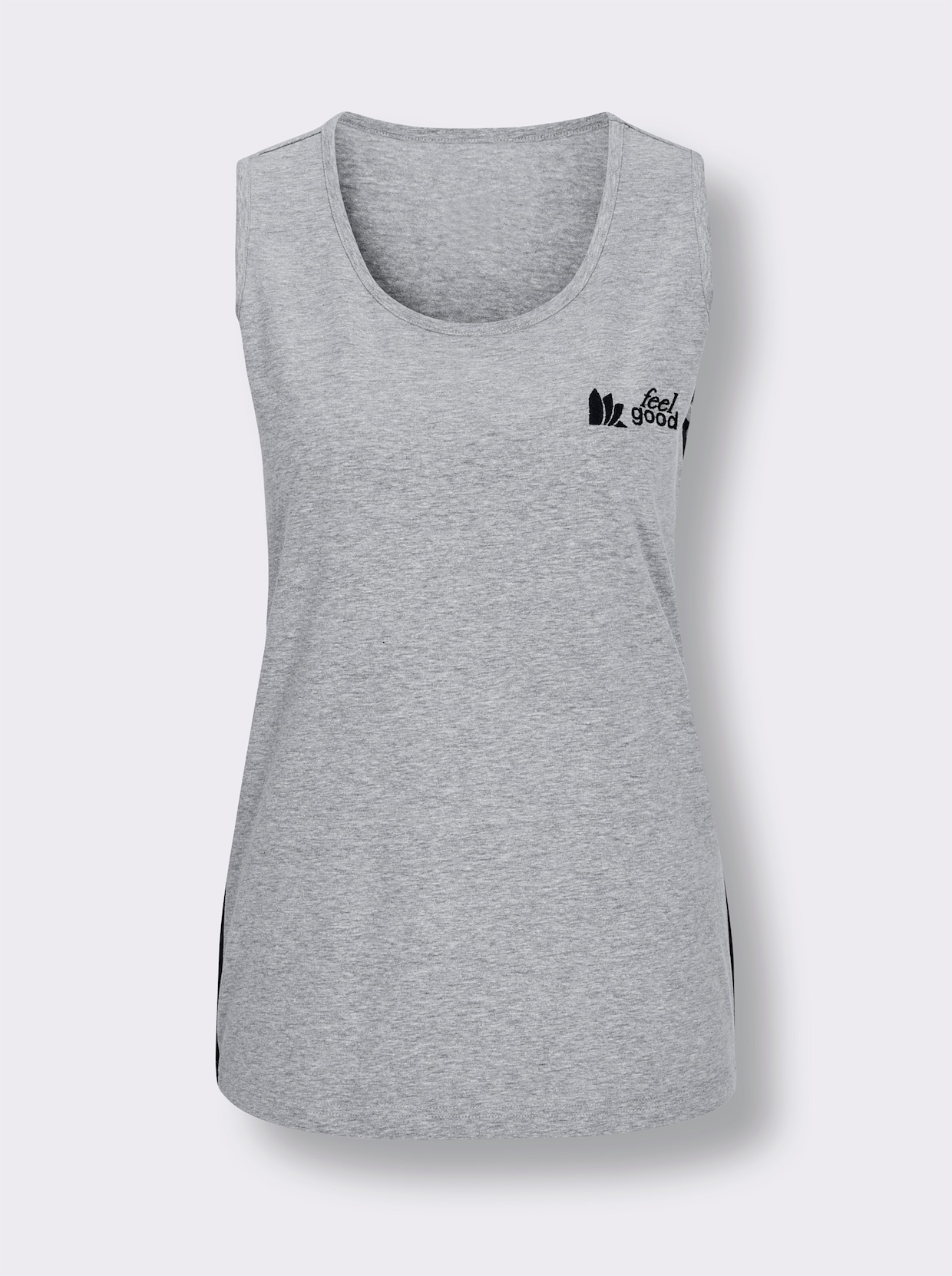 feel good Shirt - grau-meliert-schwarz
