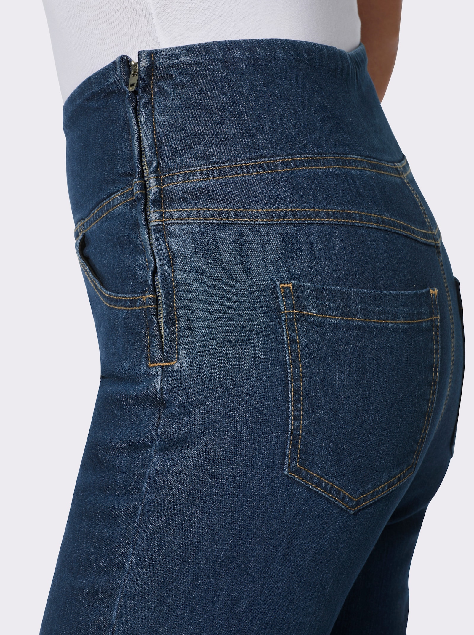Jeans mit seitlichem Reißverschluss - blue-stone-washed